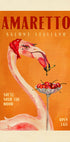 Amaretto Flamingo Art Deco Italian Cafe Travel Art Plakat - Posterbox