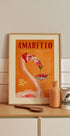 Amaretto Flamingo Art Deco Italian Cafe Travel Art Plakat - Posterbox