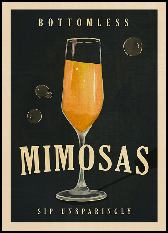 Bottomless Mimosas Art Deco Cocktail Bar Art Plakat - Posterbox