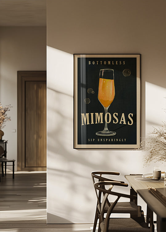 Bottomless Mimosas Art Deco Cocktail Bar Art Plakat - Posterbox