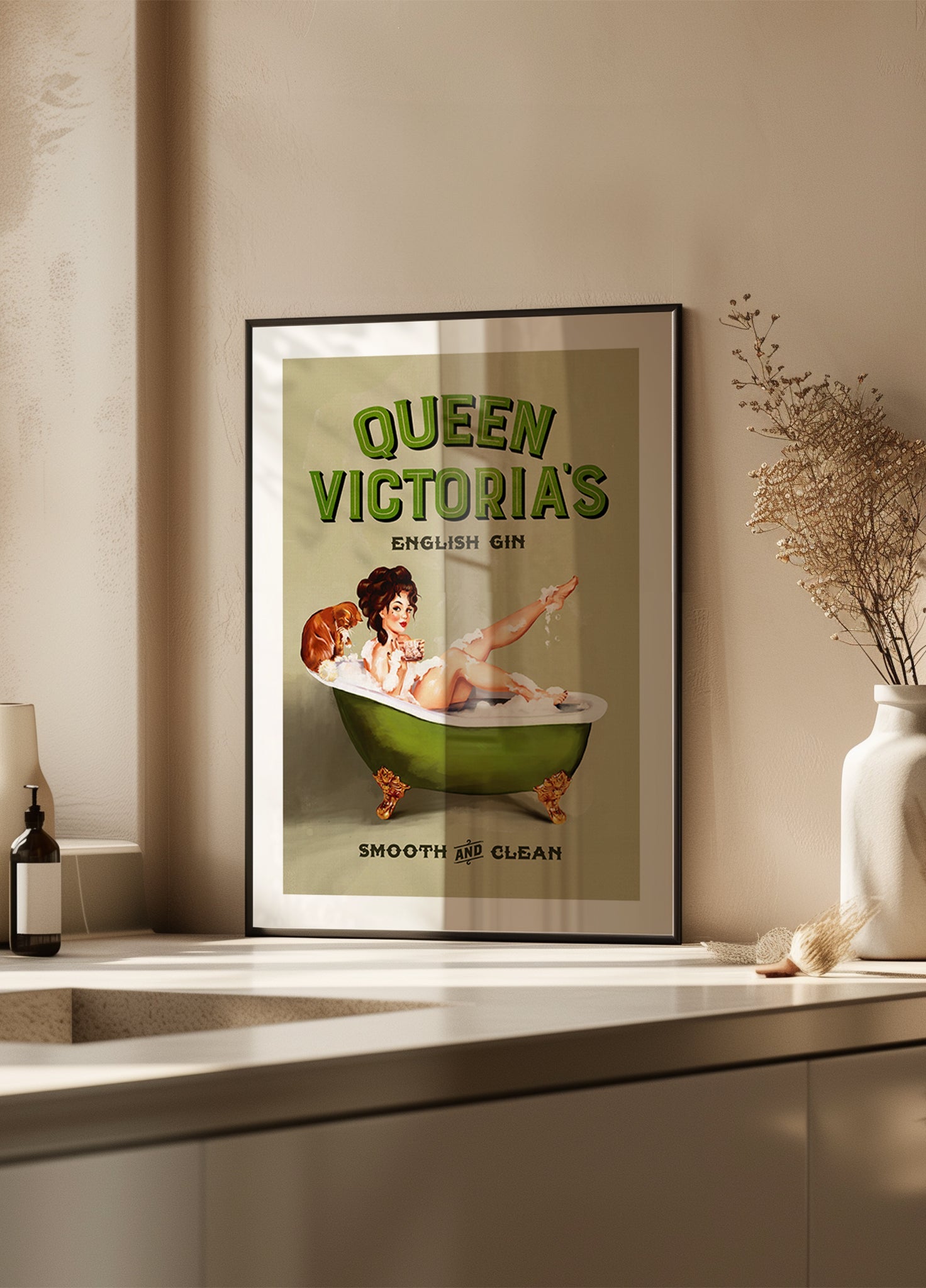 Queen Victoria English Gin Bath Pinup Girl - Posterbox