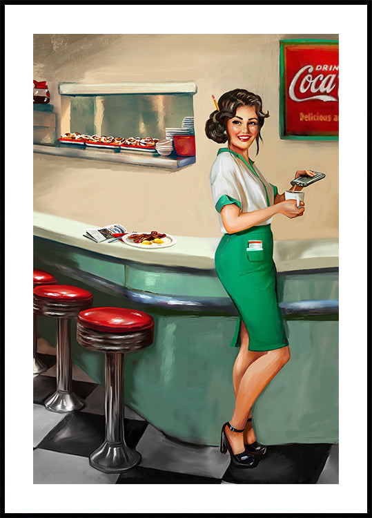 1950's American Diner Watress (NEW) - Posterbox