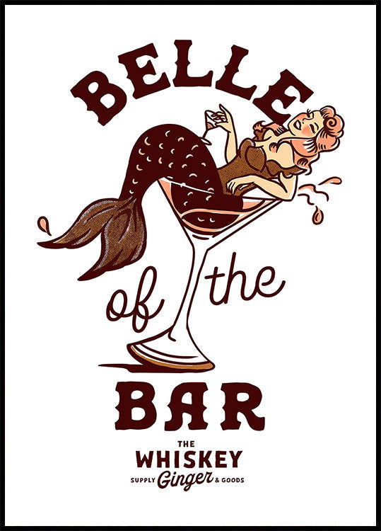 Belle Of The Bar Mermaid Pin Up Art (NEW) - Posterbox