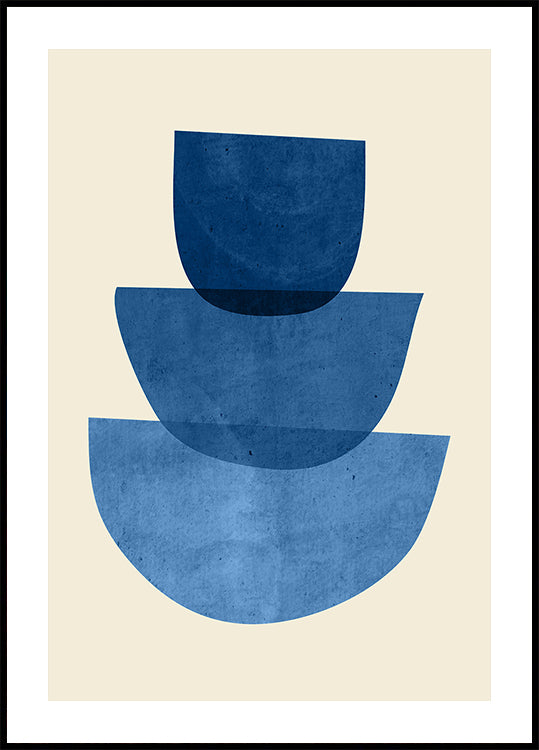 Geometric Abstract Shapes Blue Plakat - Posterbox
