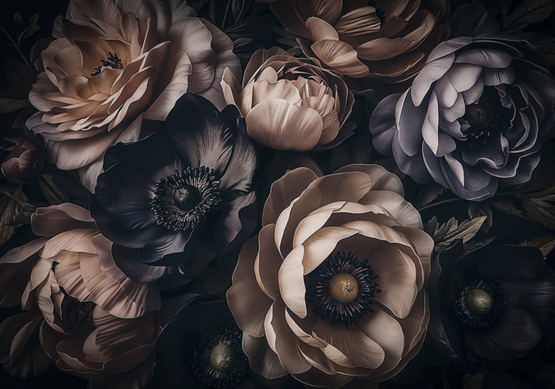 Elegante dunkle Blüten