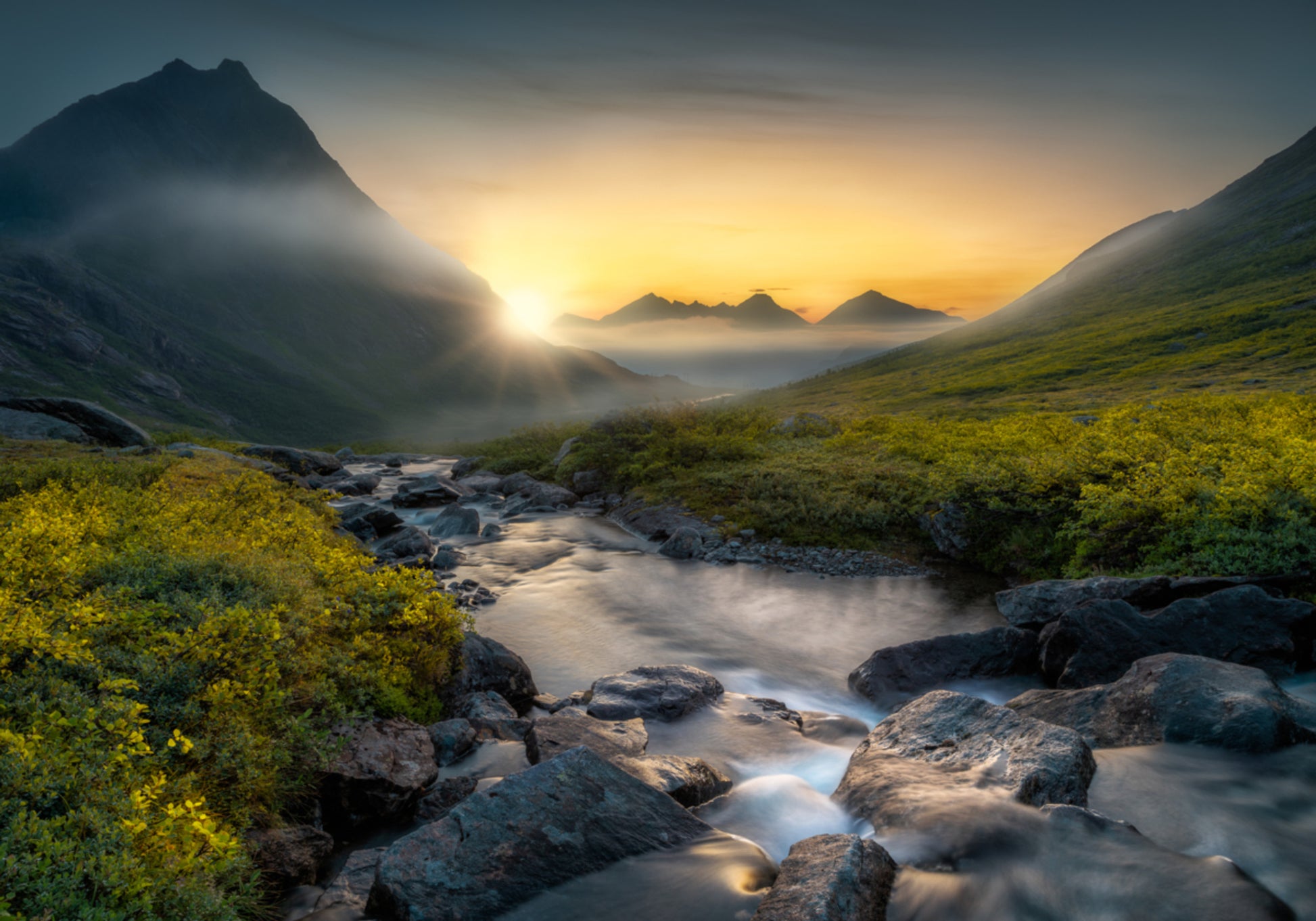 Goldener Gebirgsbach