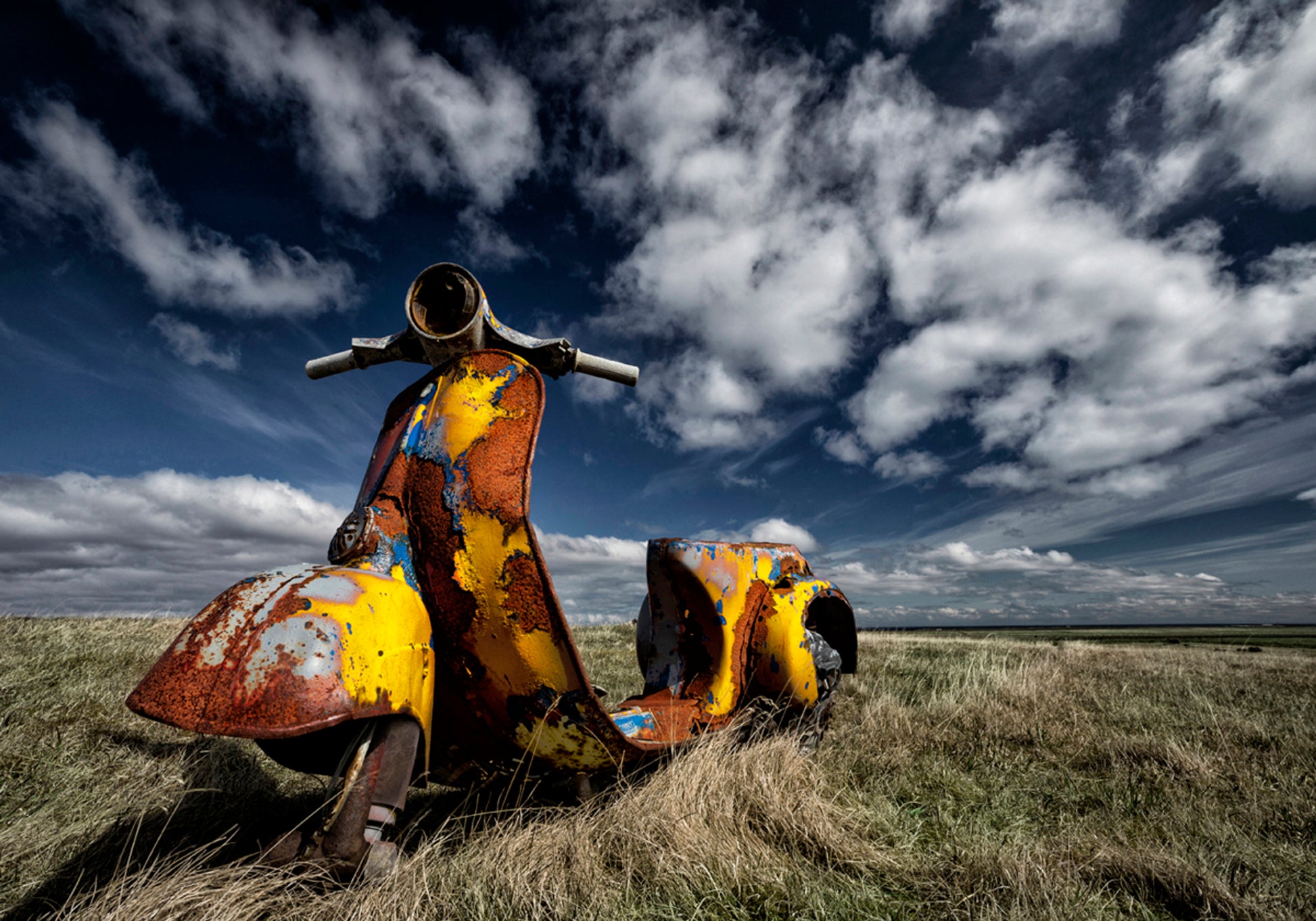 Verrostetes Vespa-Feld