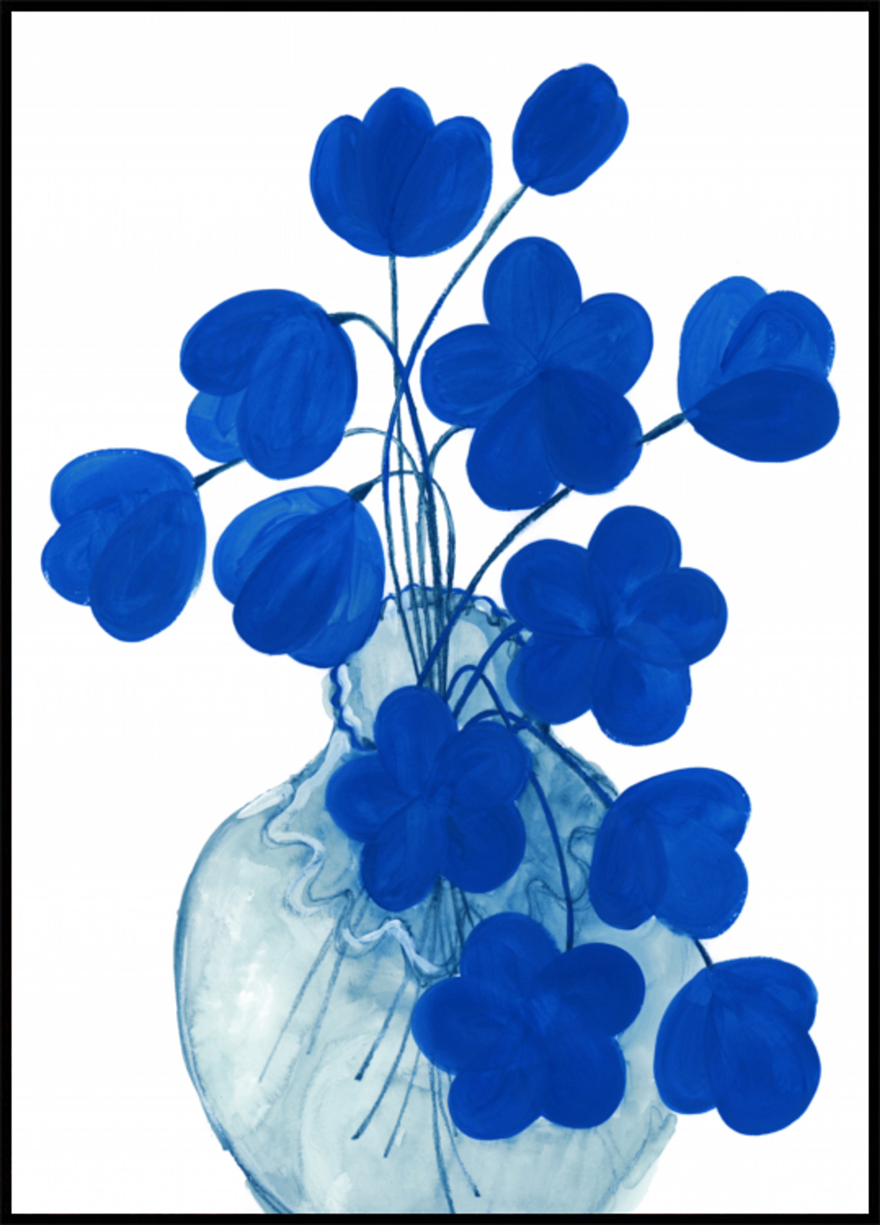 Tiefblaue Blumenvase