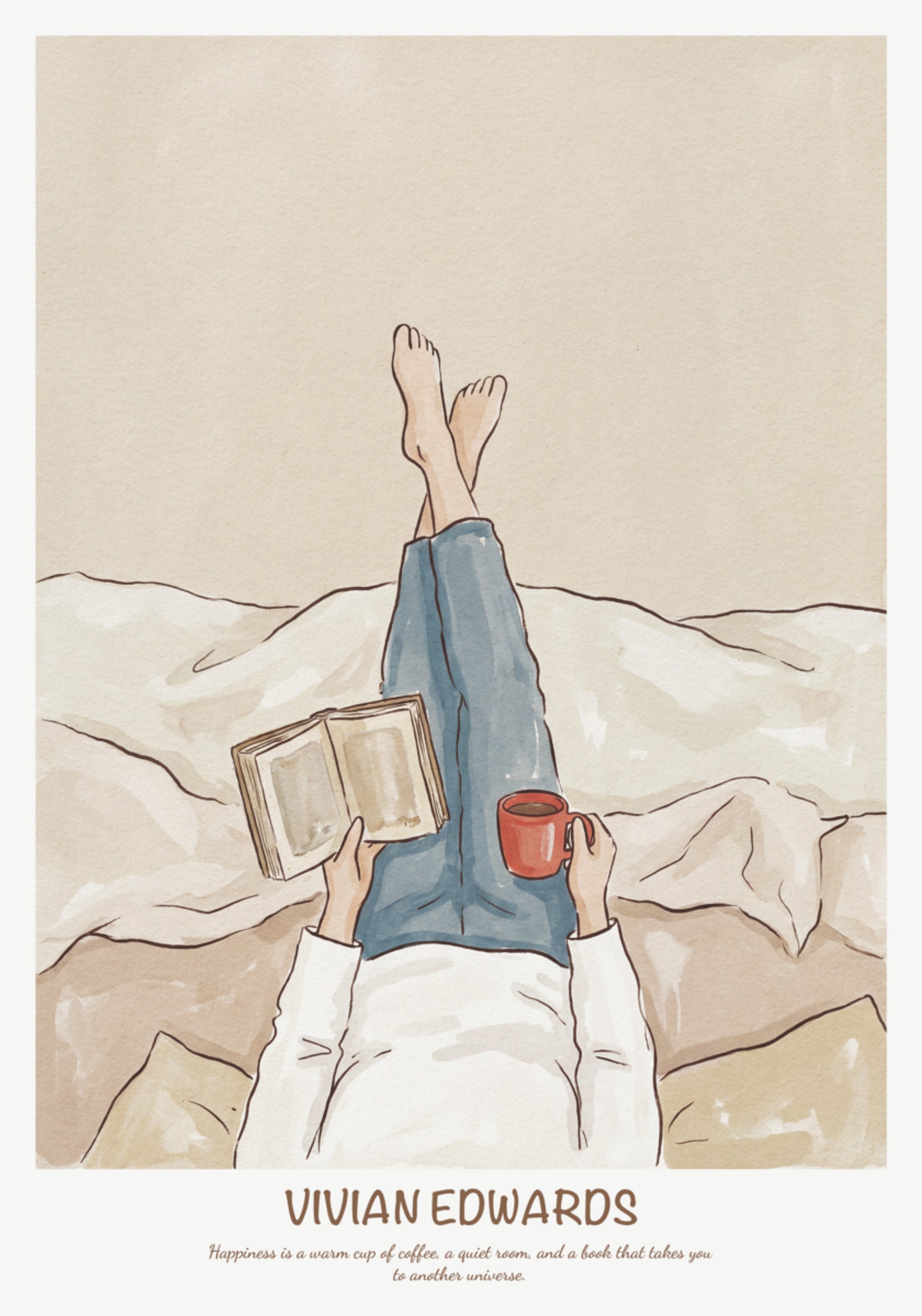 Kaffee und LesenIllustration