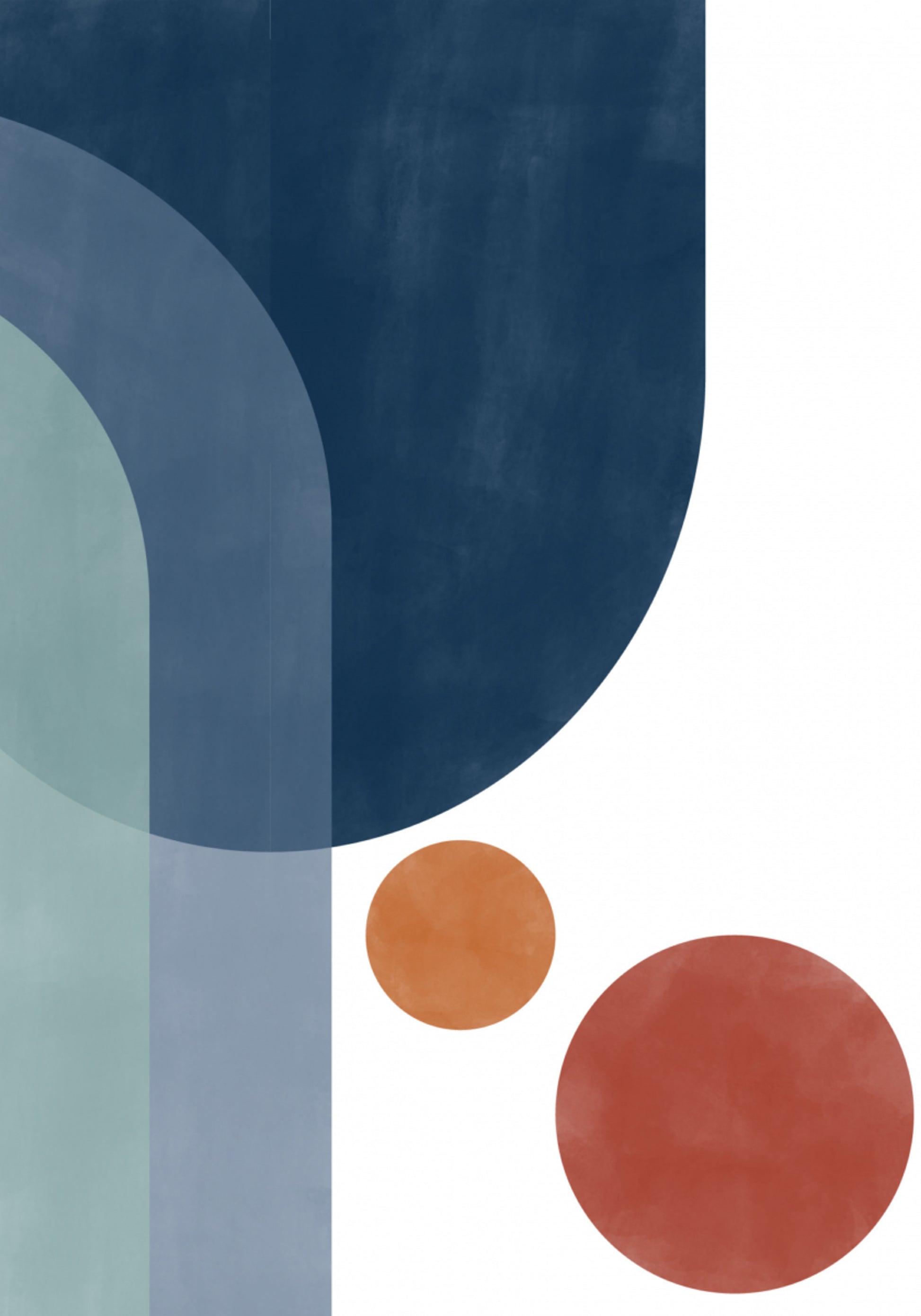 Geometrische Blau-Orange-Zusammenfassung