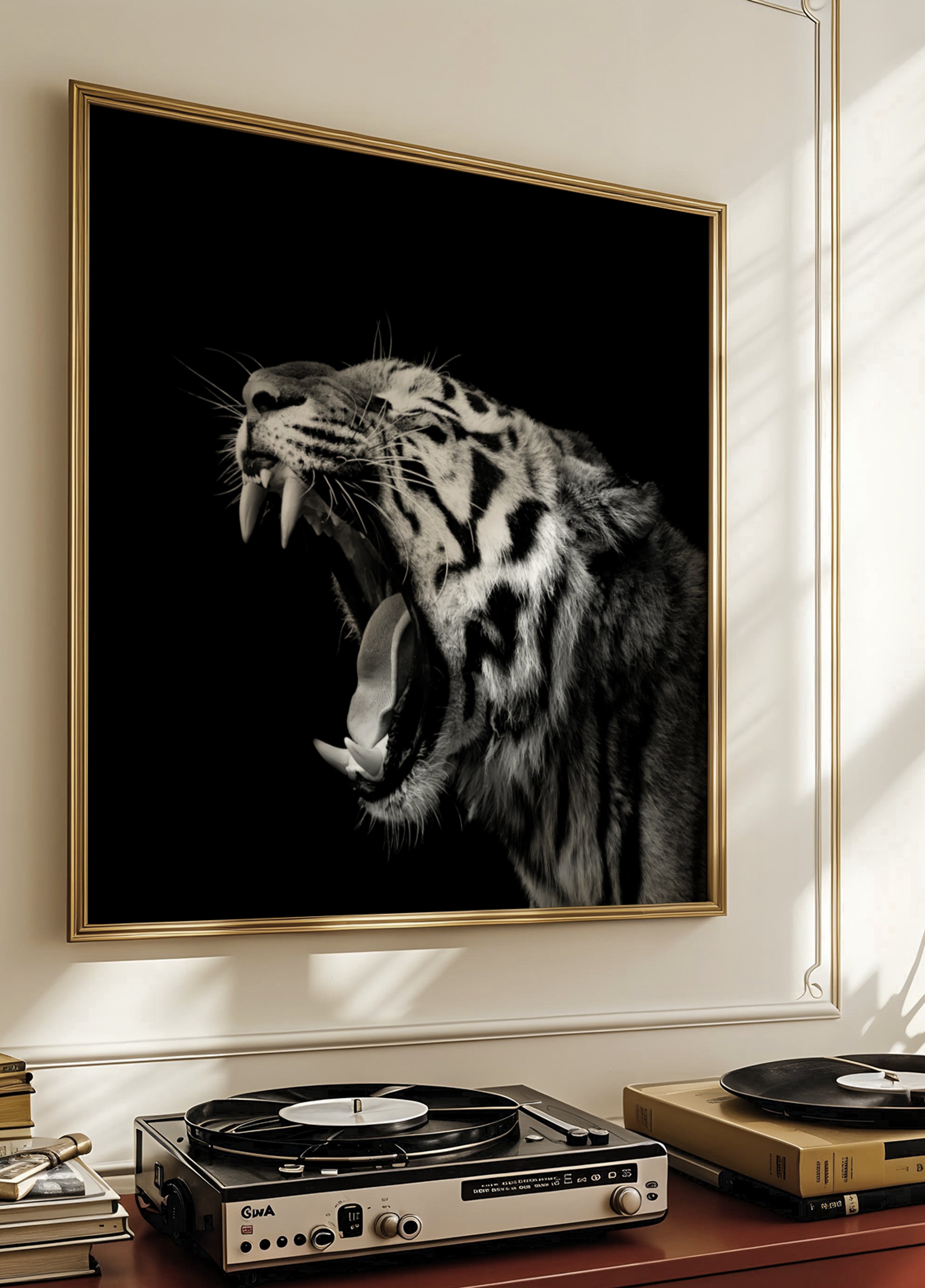Porträt eines brüllenden Tigers
