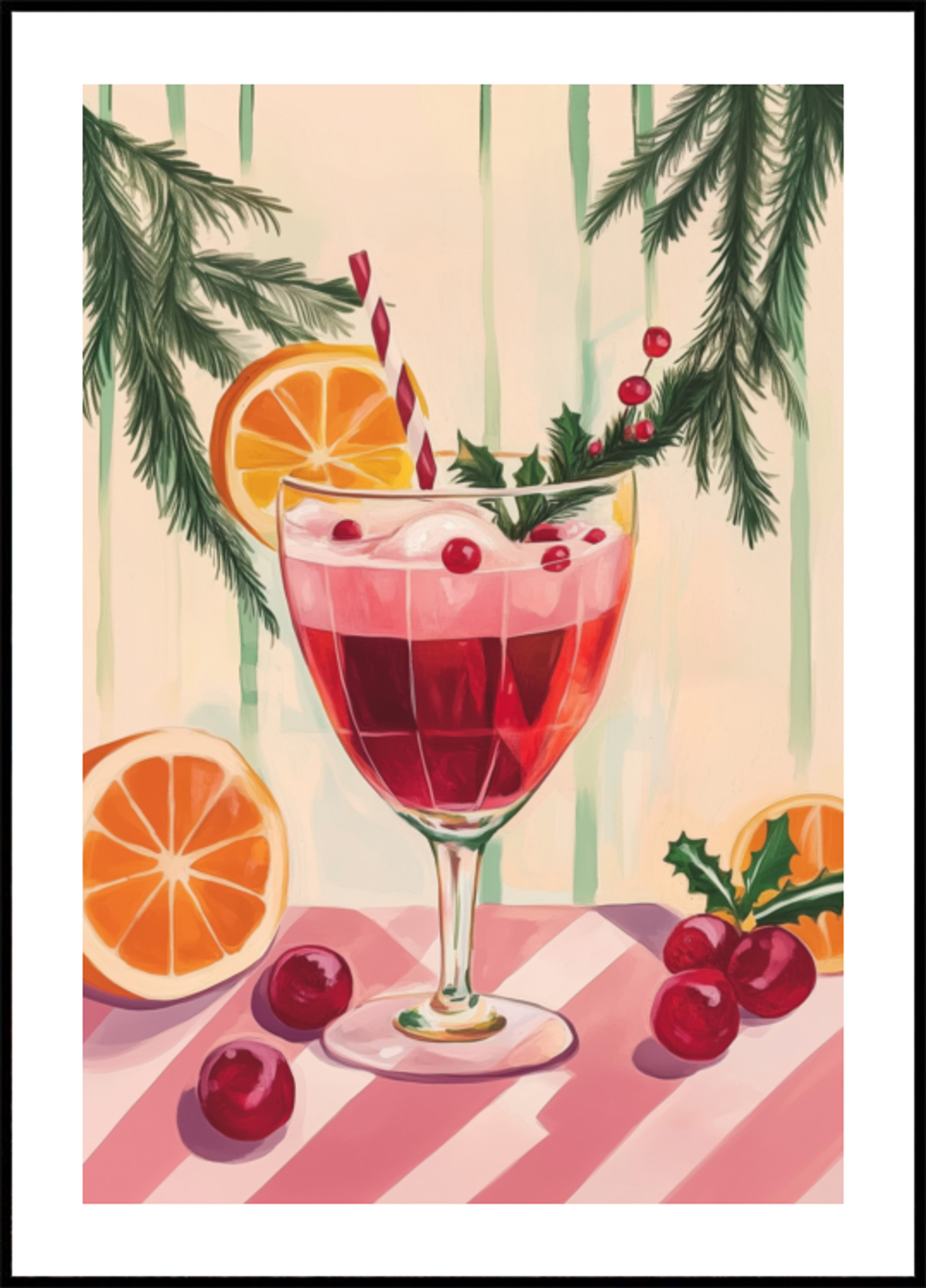 Weihnachtsroter Cocktail