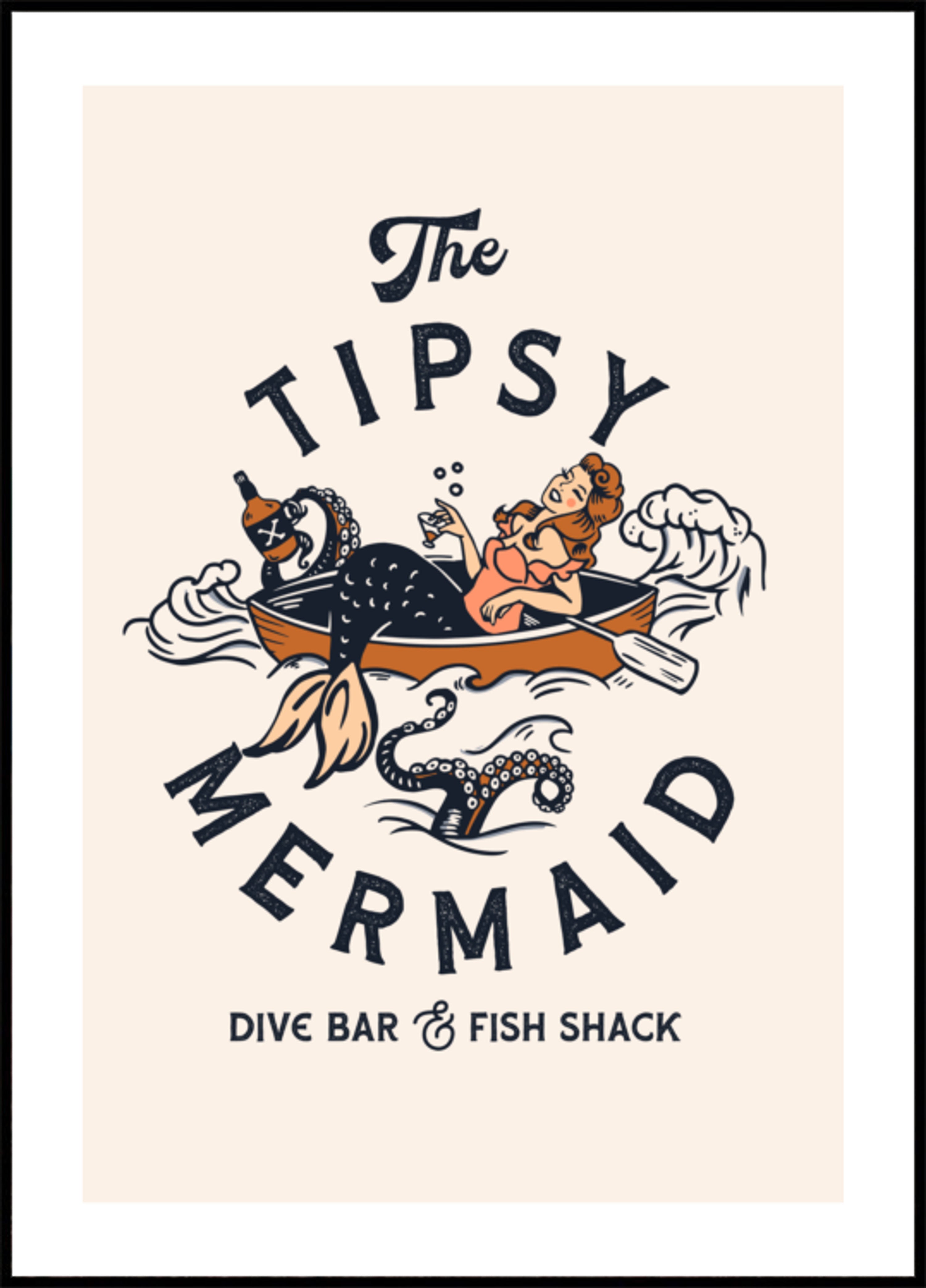 Tipsy Mermaid Dive Bar Meerjungfrau Kunst