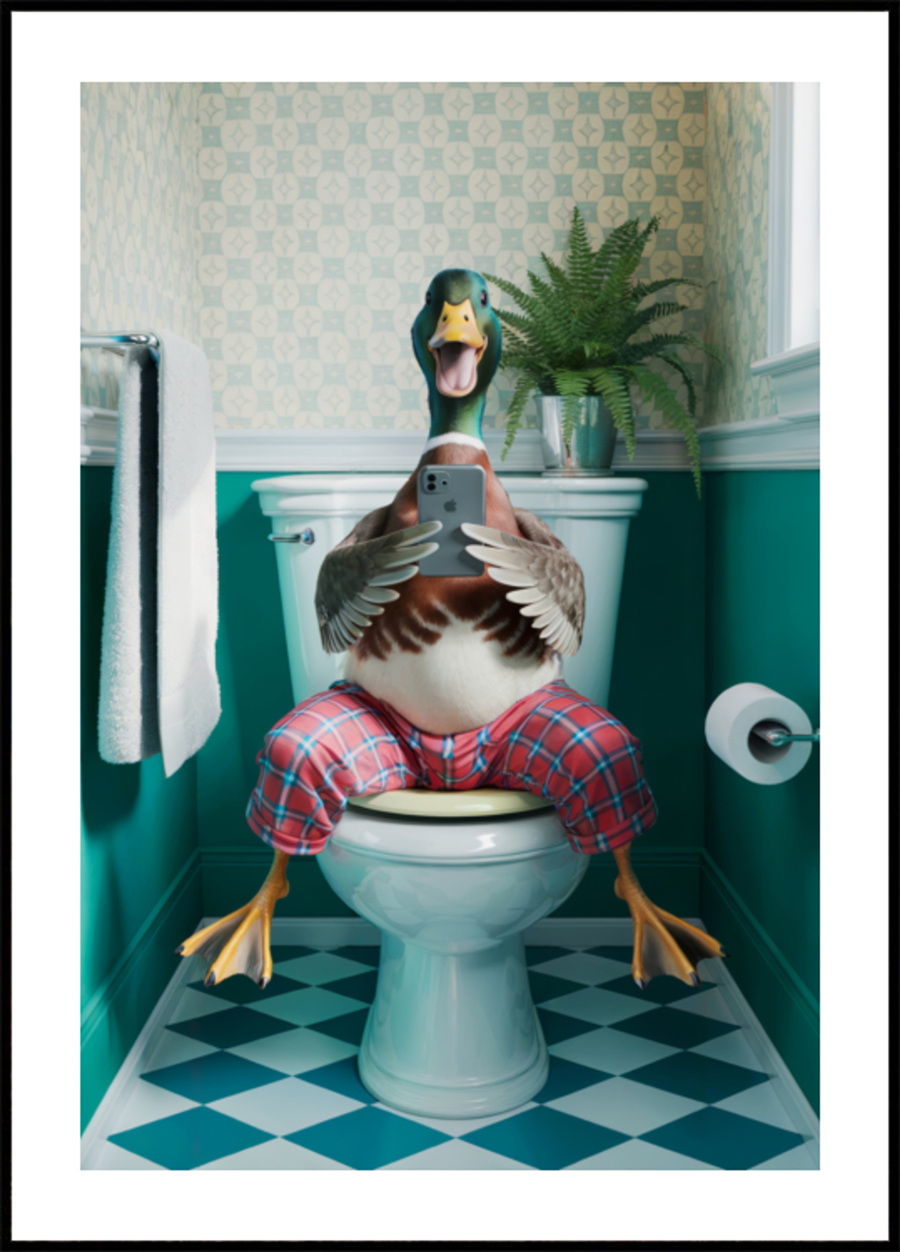 Pyjama-Enten-Selfie