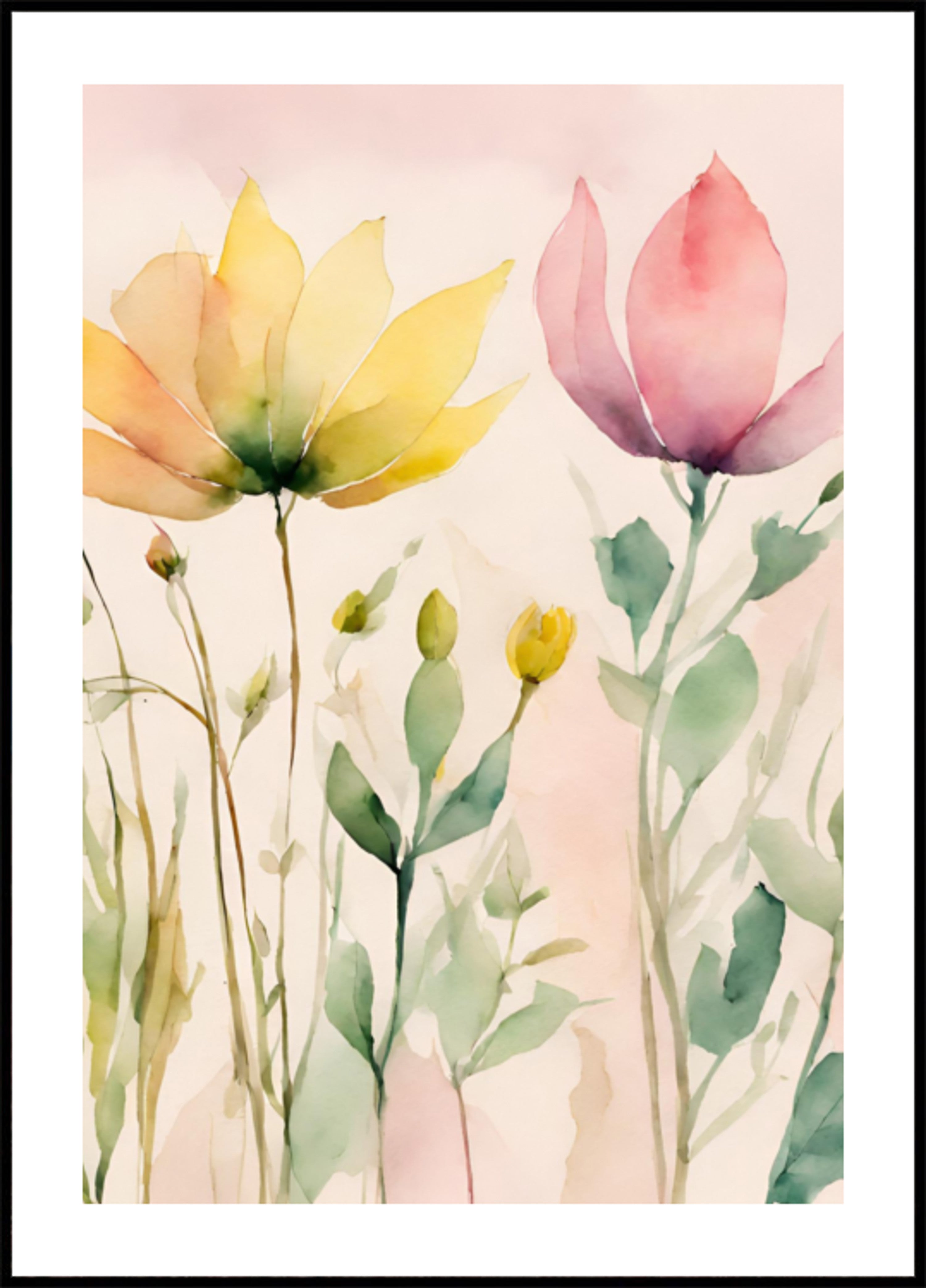 Weiche Aquarellblumen