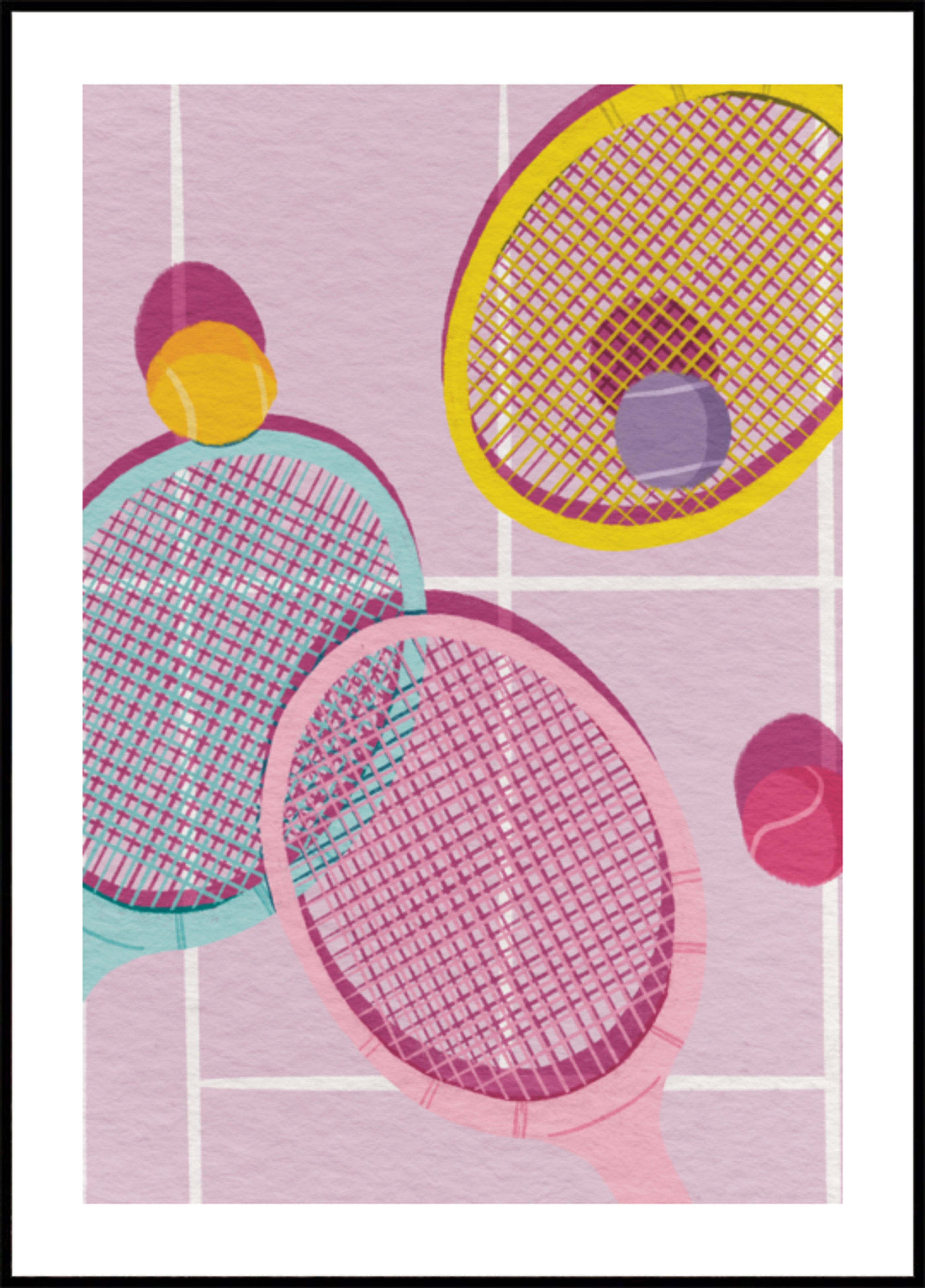 Verspielte Tennisschläger