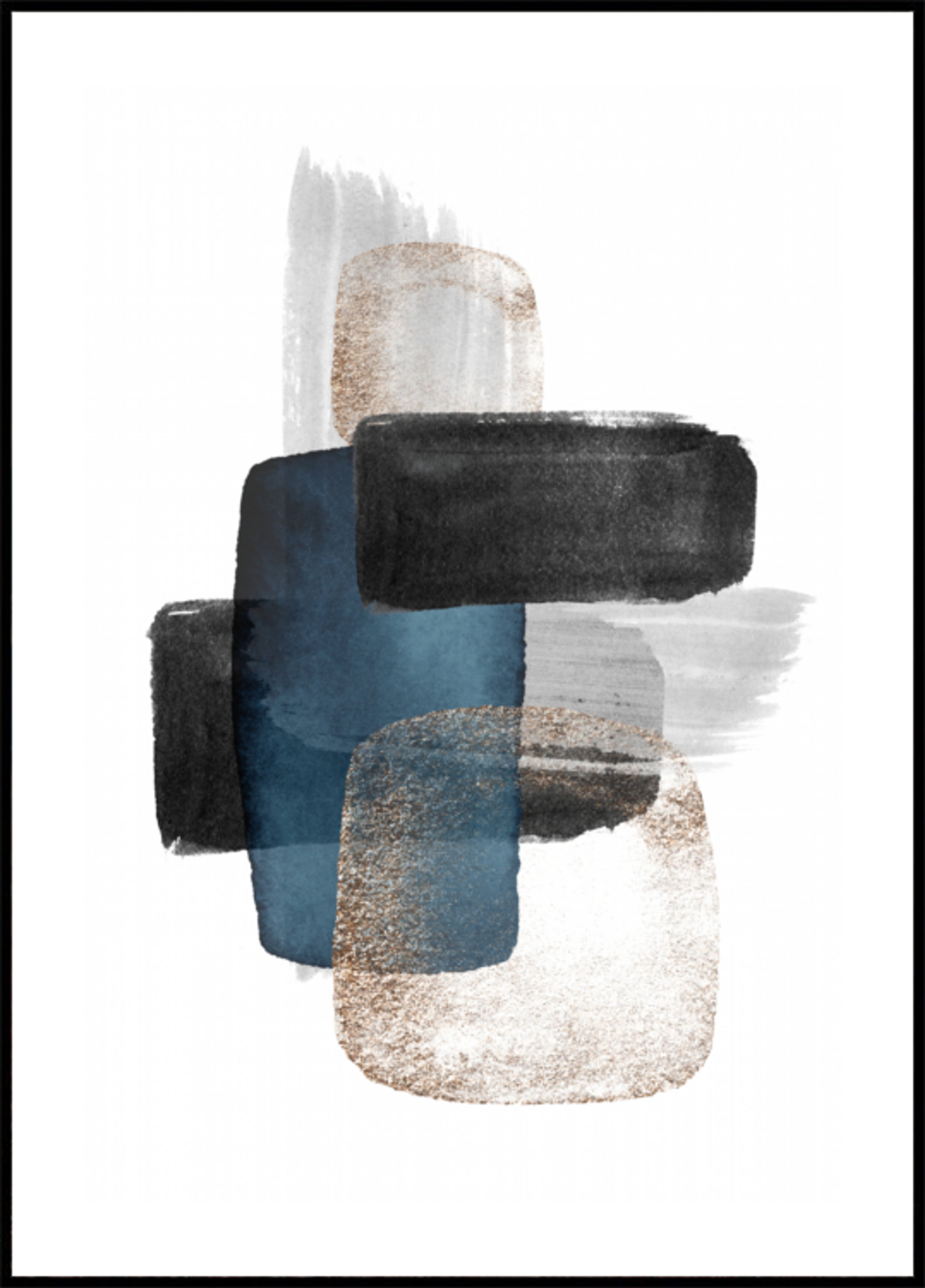 Abstrakte blaue Goldblöcke