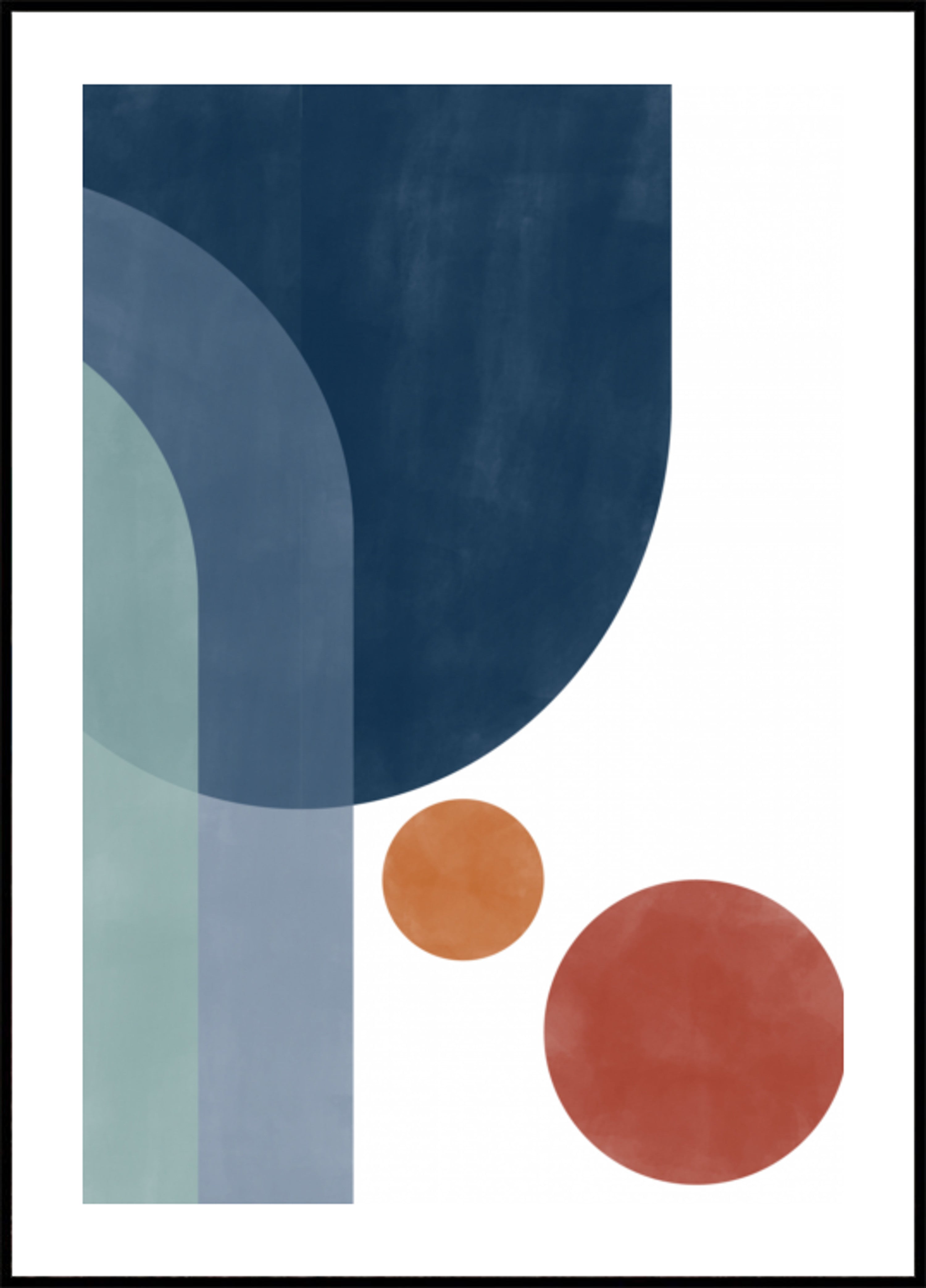 Geometrische Blau-Orange-Zusammenfassung