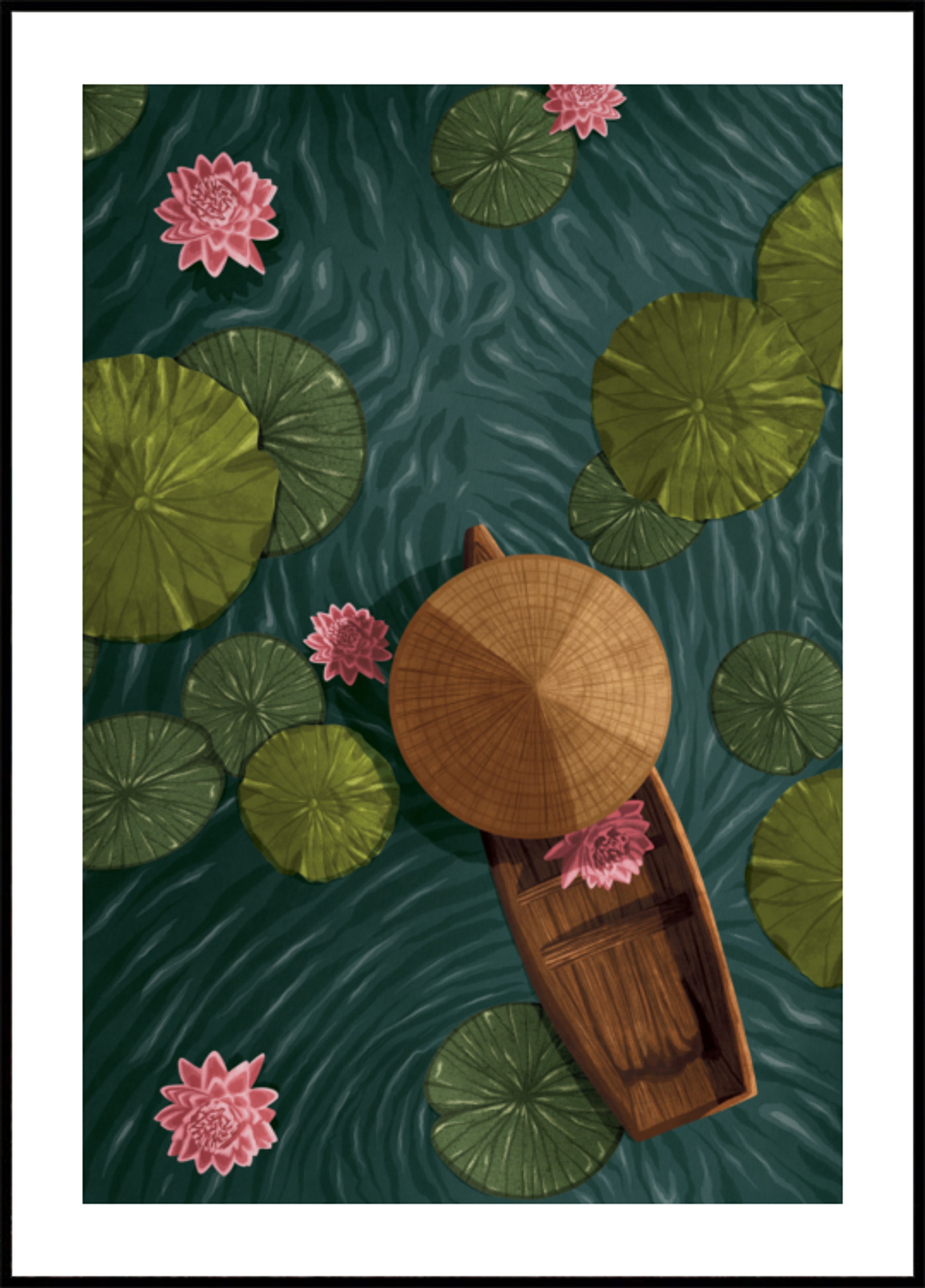Ruhiges Lotusboot
