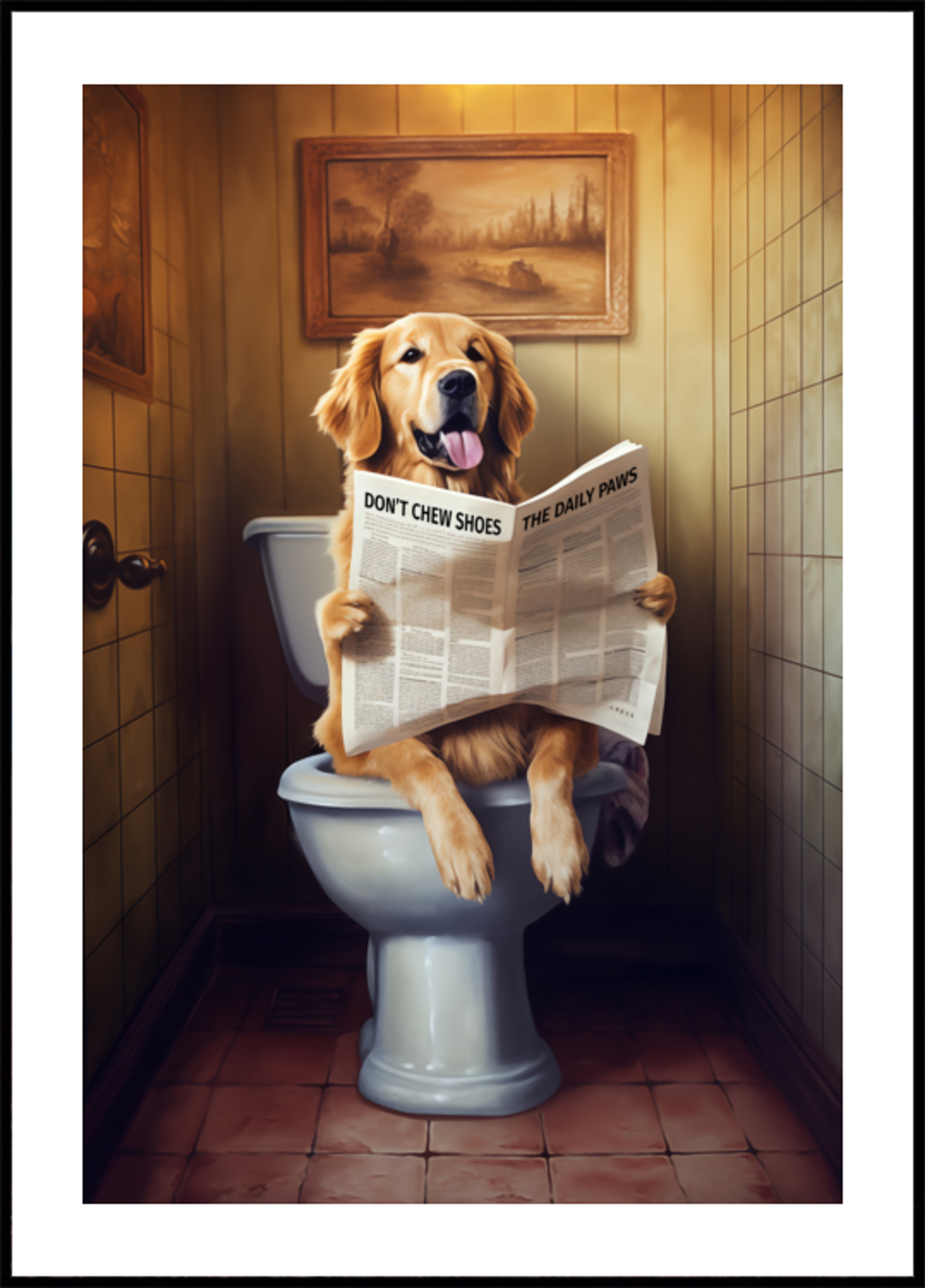 Lustiger Hund, der Zeitung liest