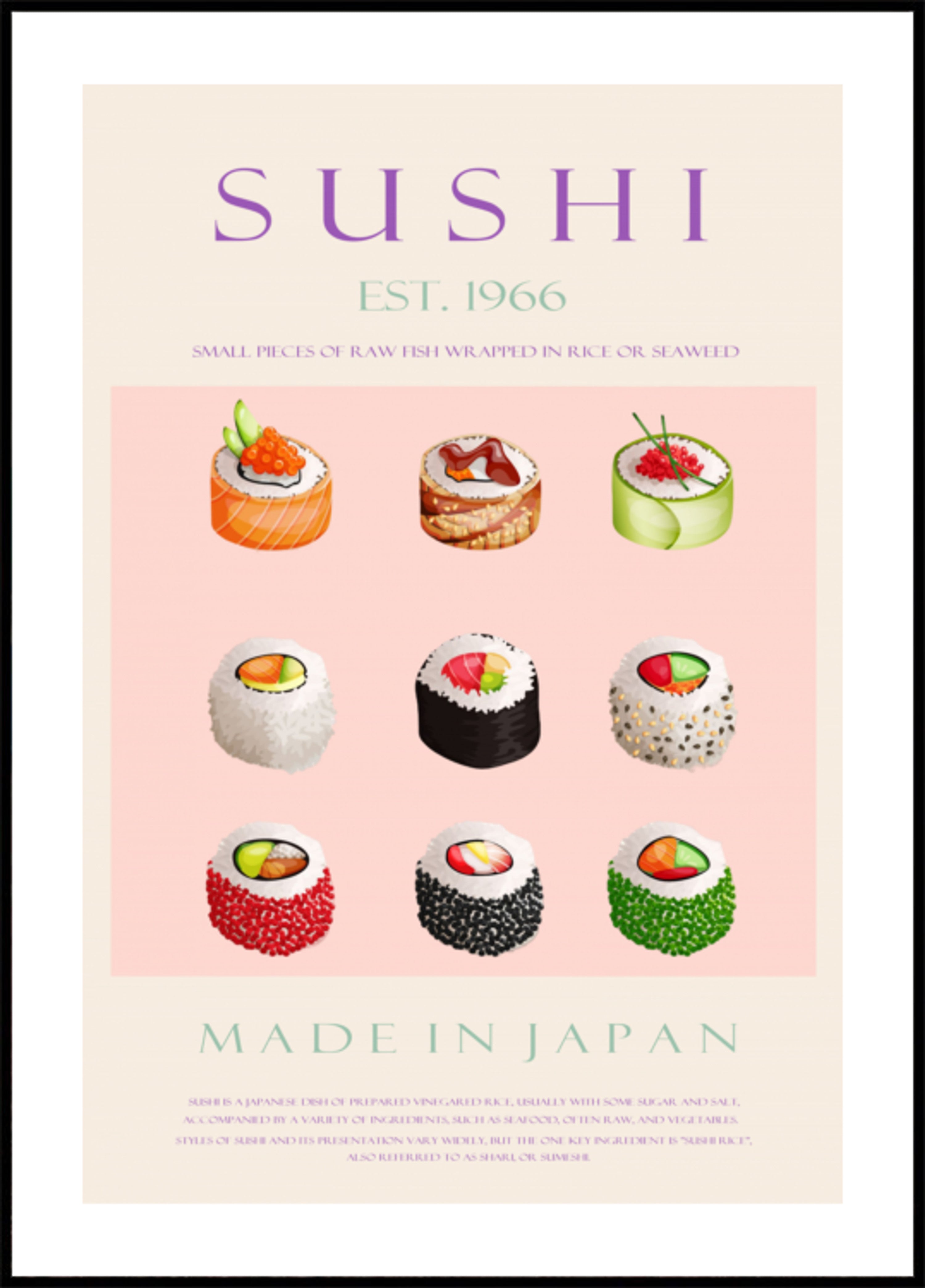 Japanische Sushi-Sammlung