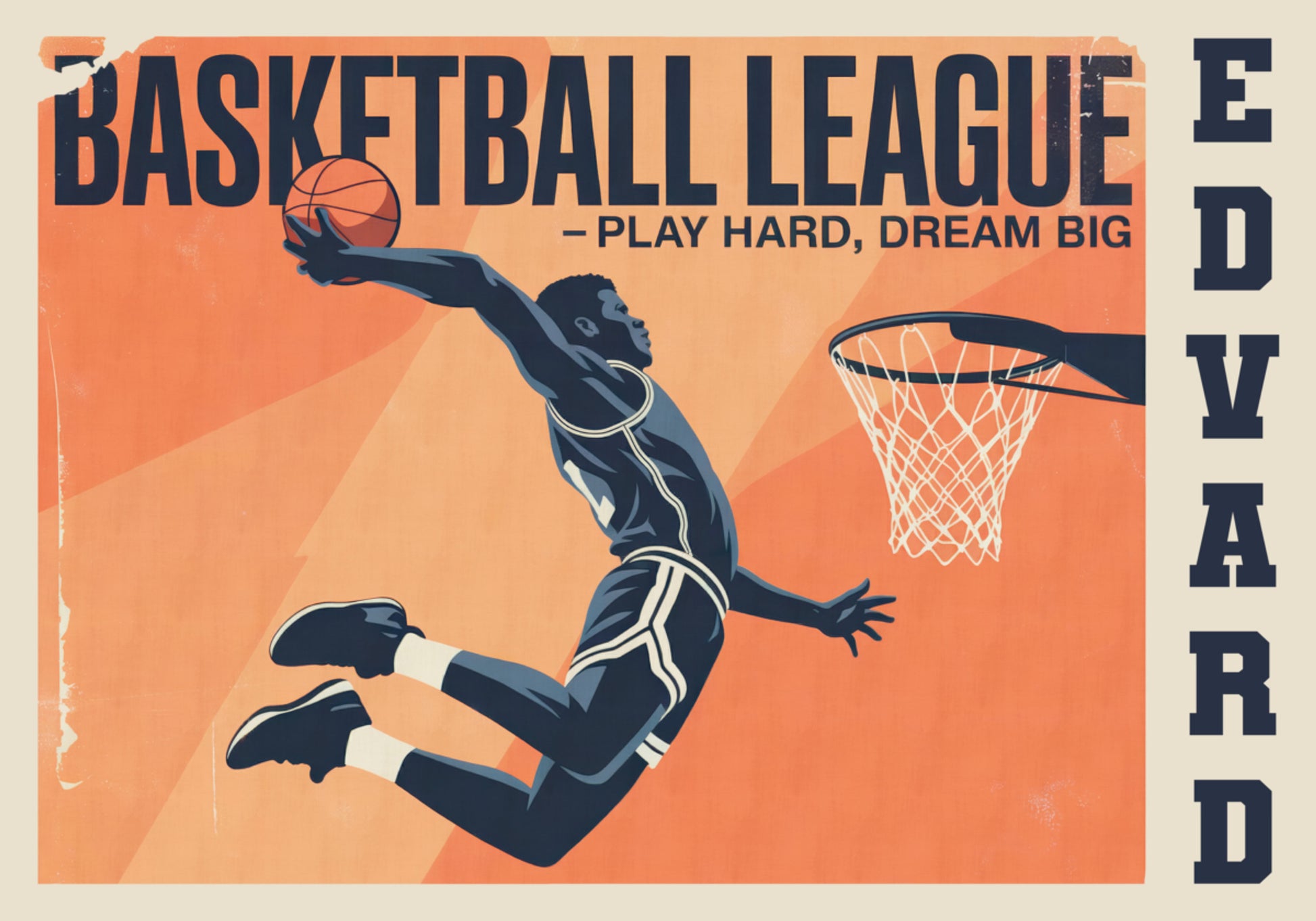 Vintage-Basketballspielplakat