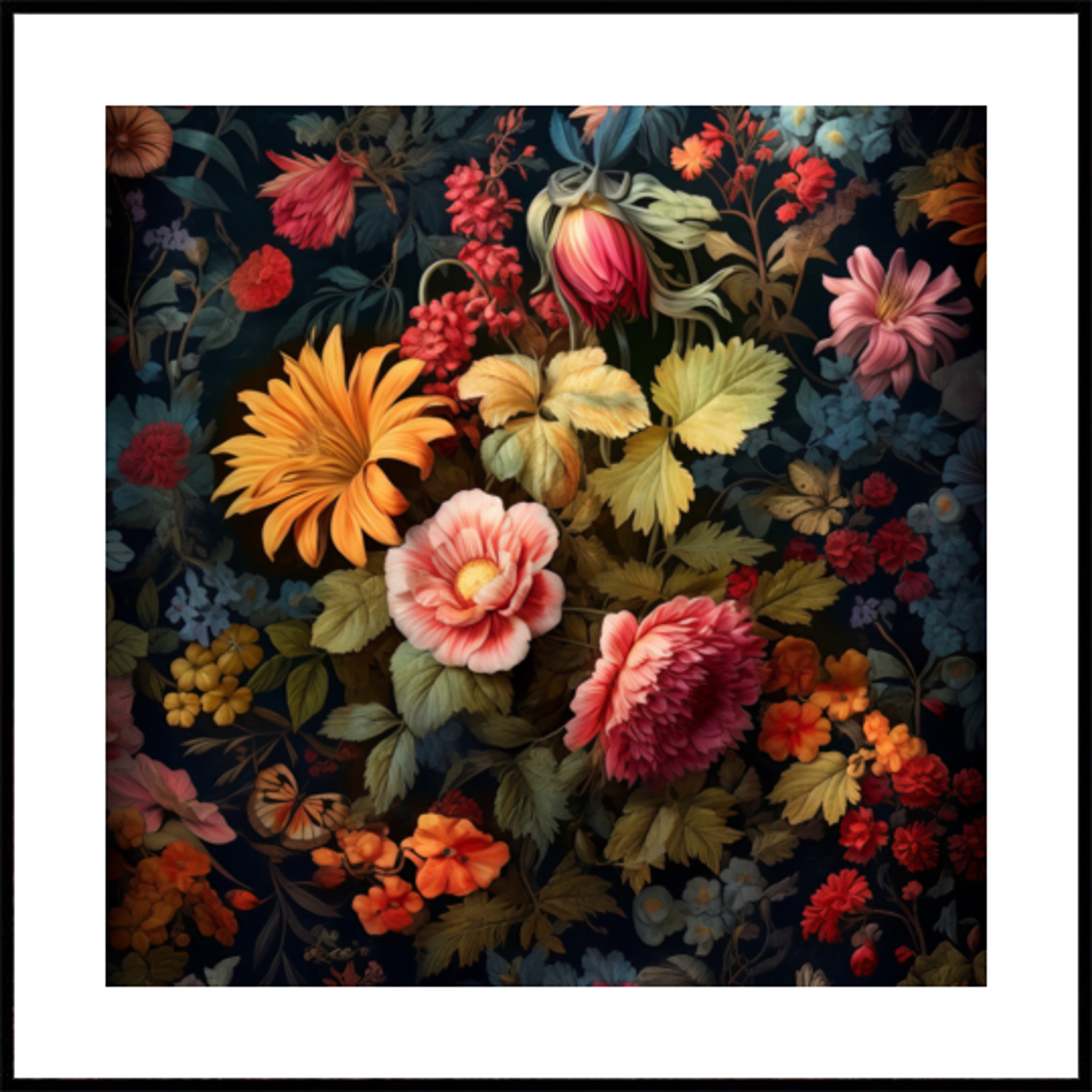 Üppige dunkle Blumenblüte