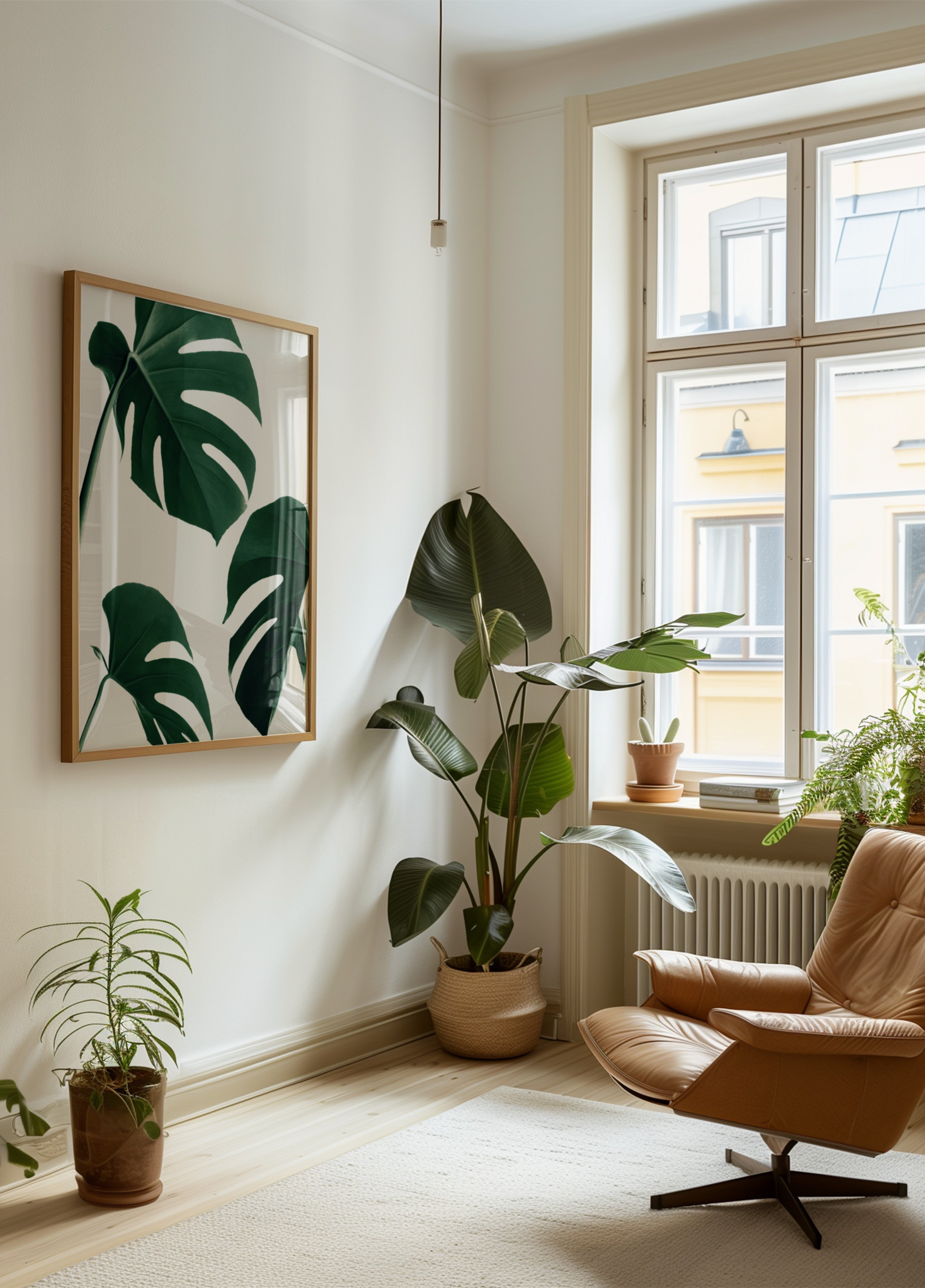 Frische grüne Monstera-Blätter
