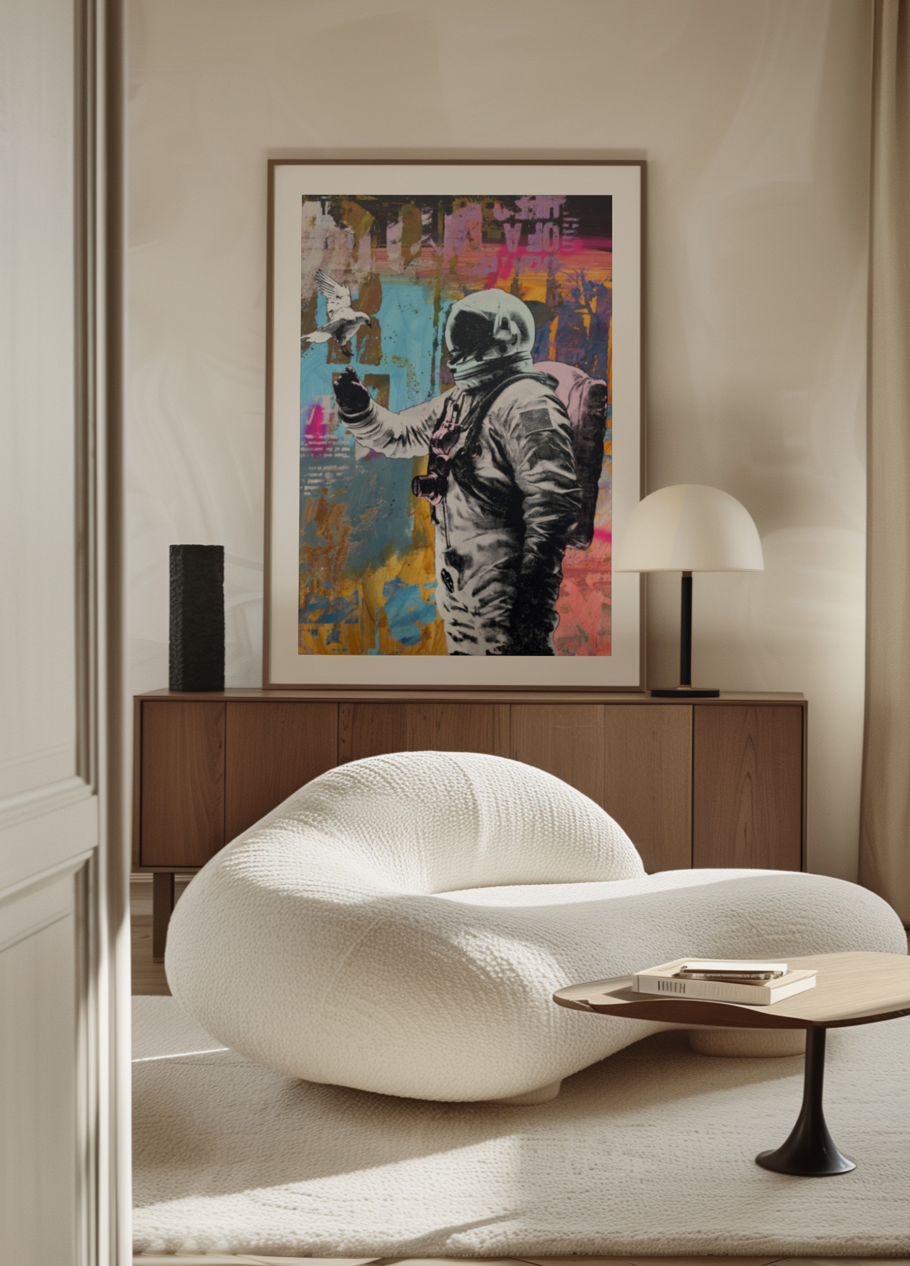 Astronaut trifft Taube