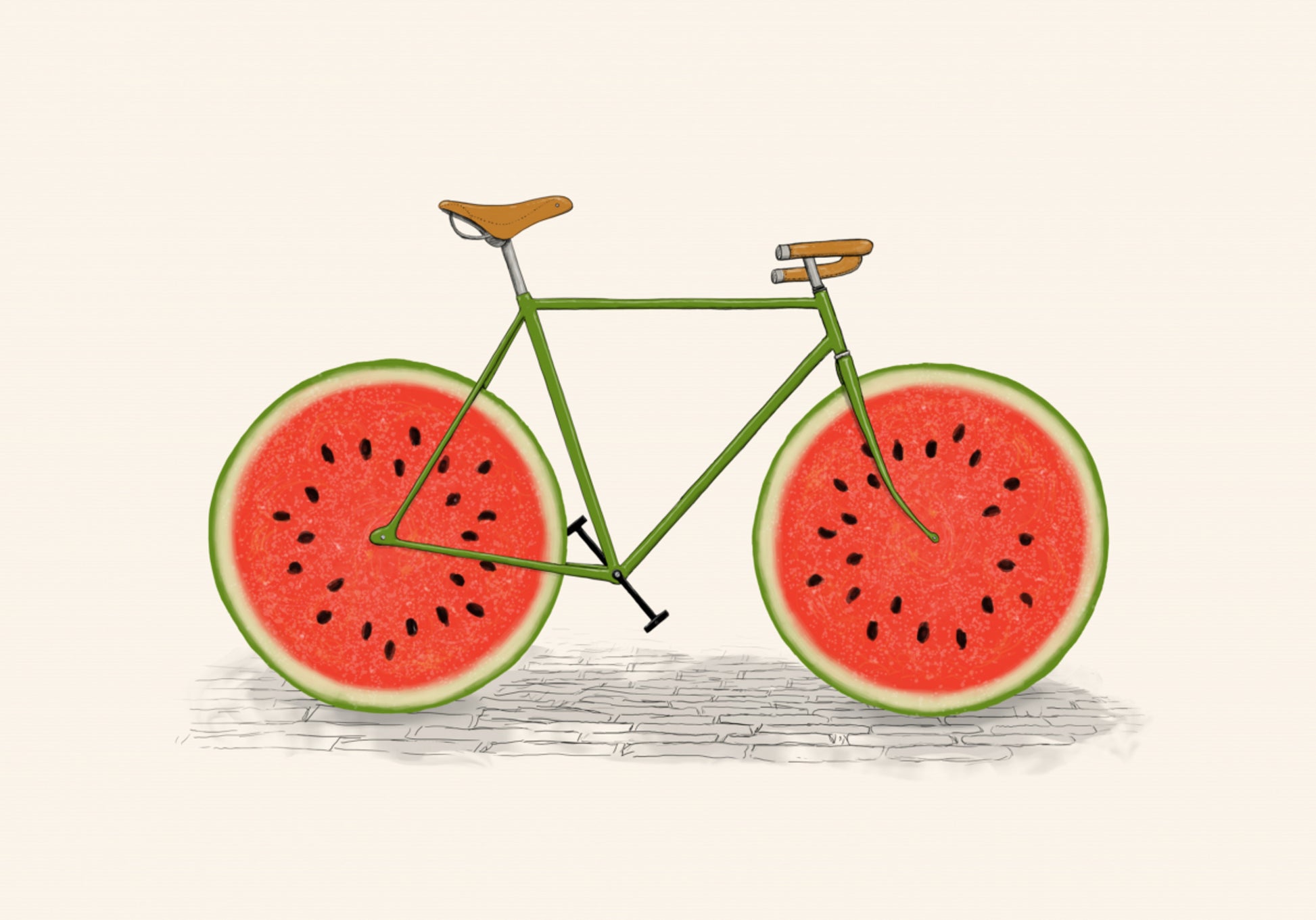 Wassermelonen-Fahrrad