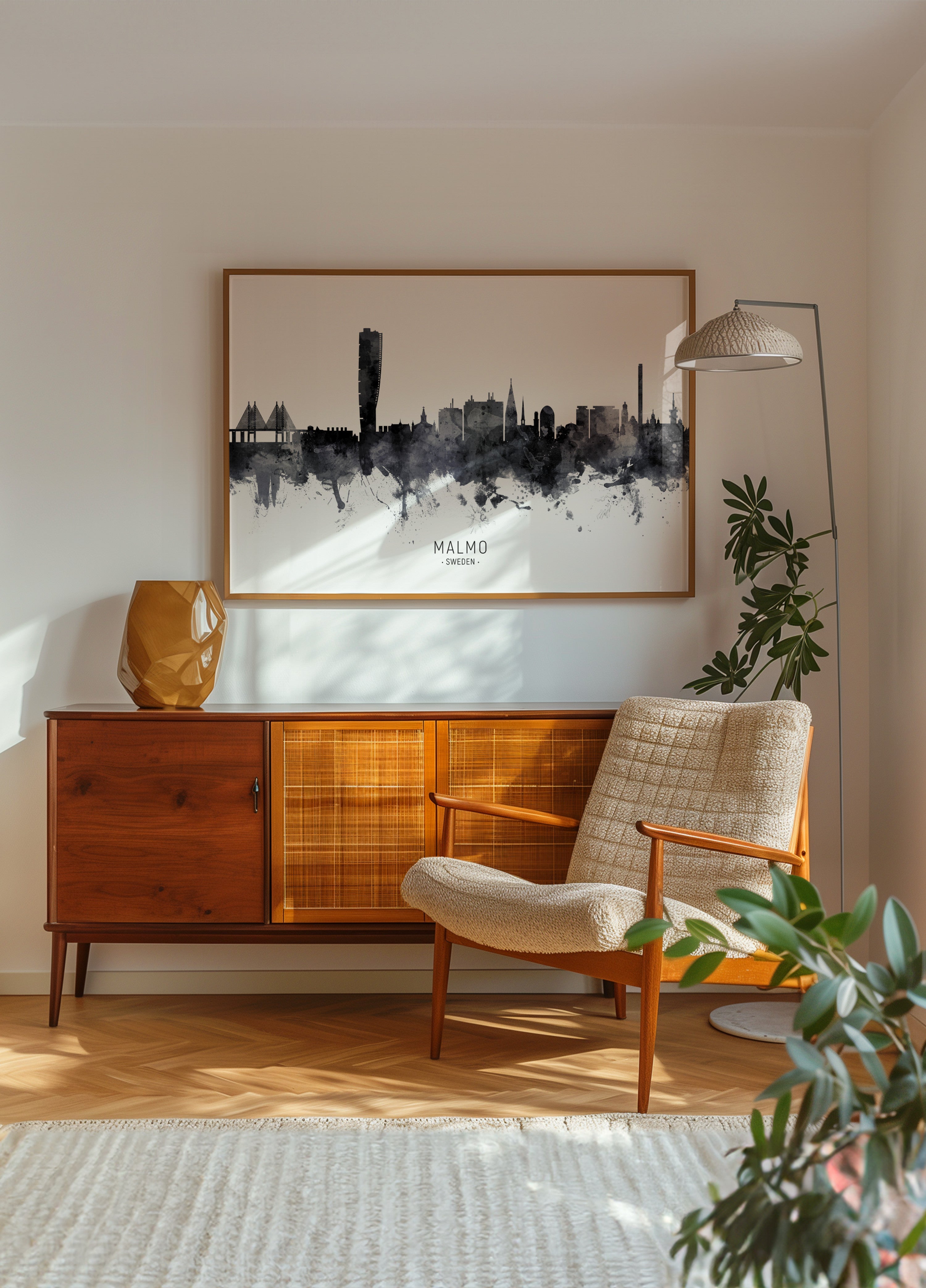 Malmö Skyline Aquarell