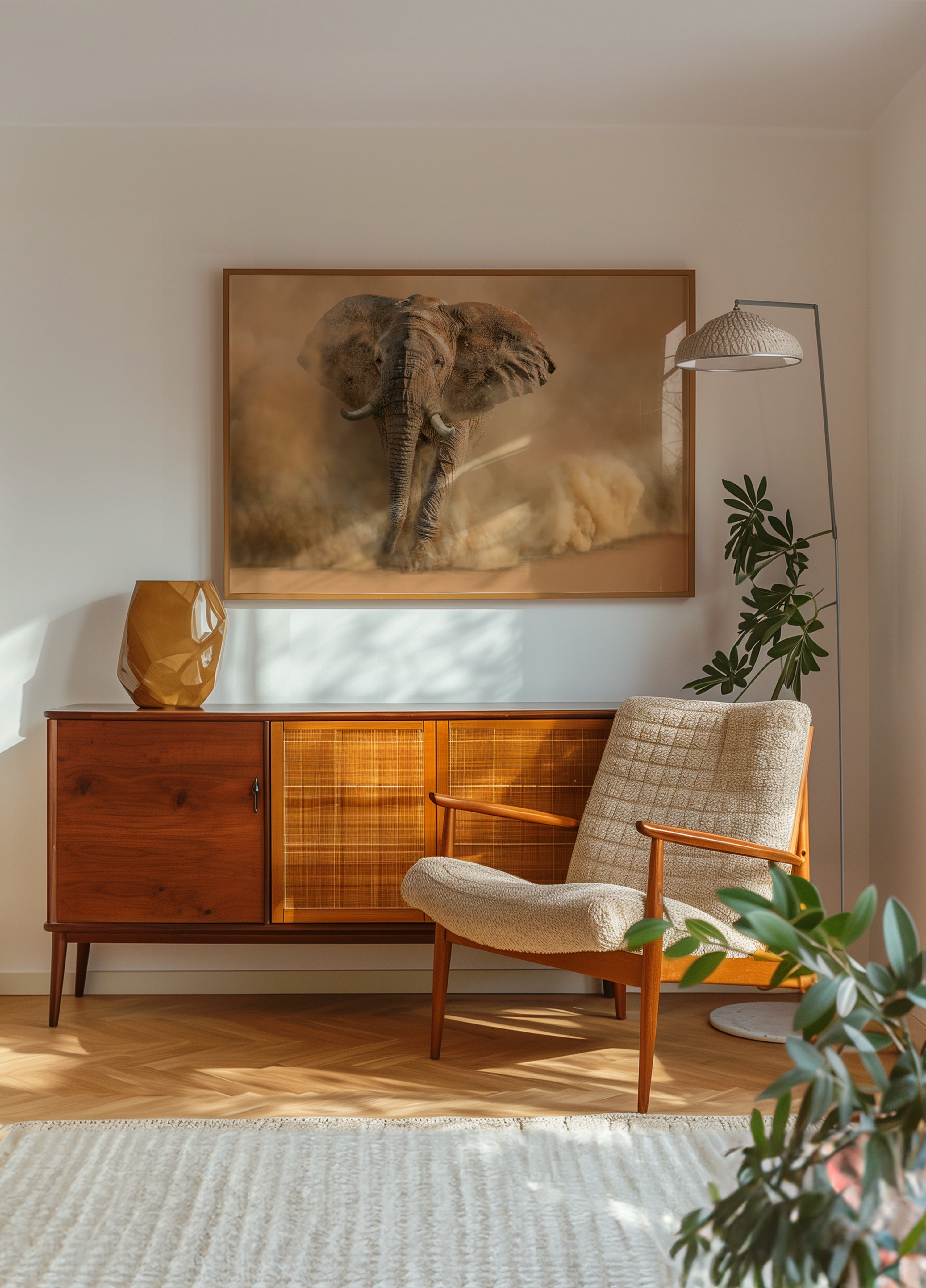 Majestätische Elefantenstaubwolke