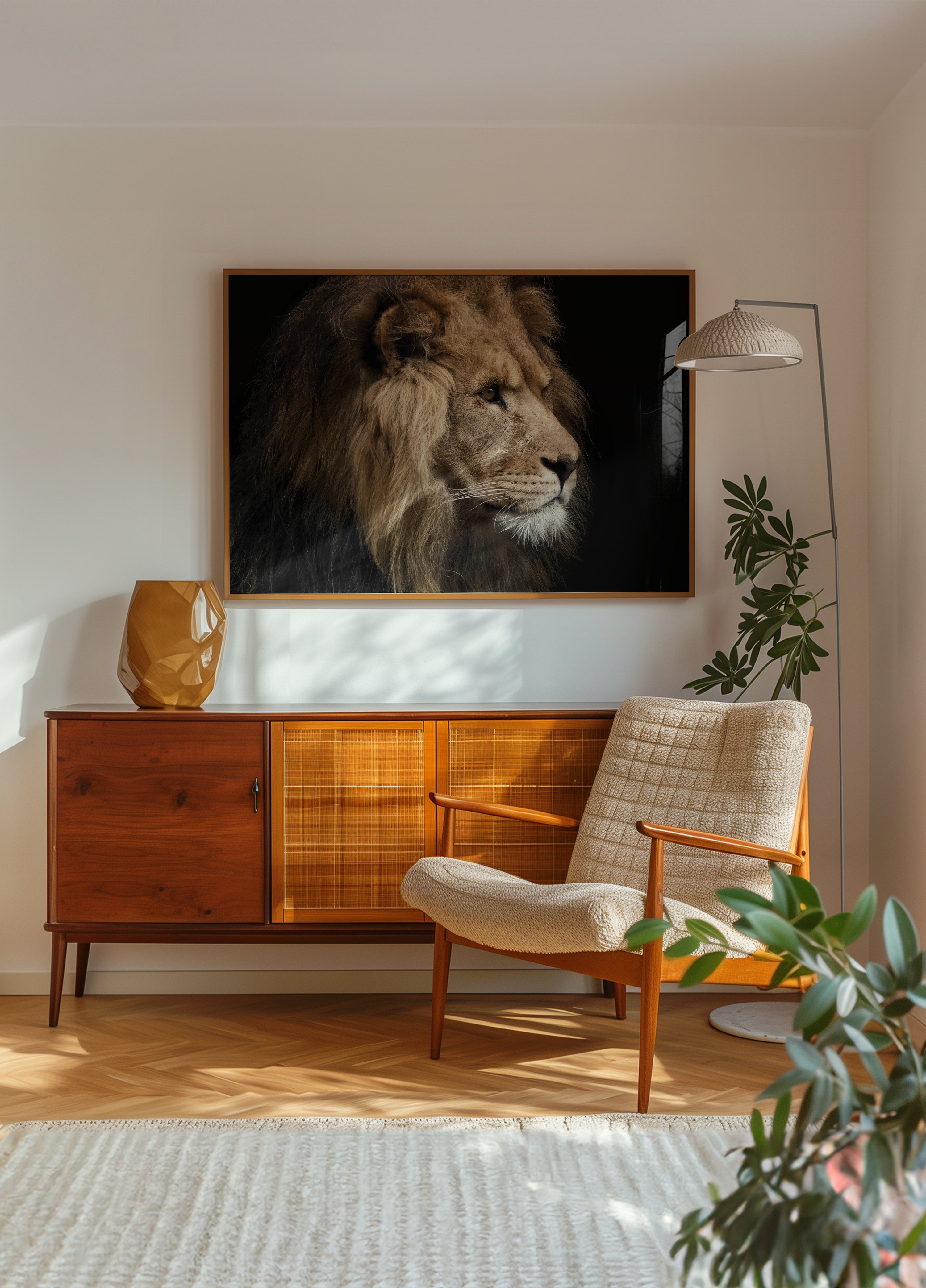 Majestätisches Löwenprofil
