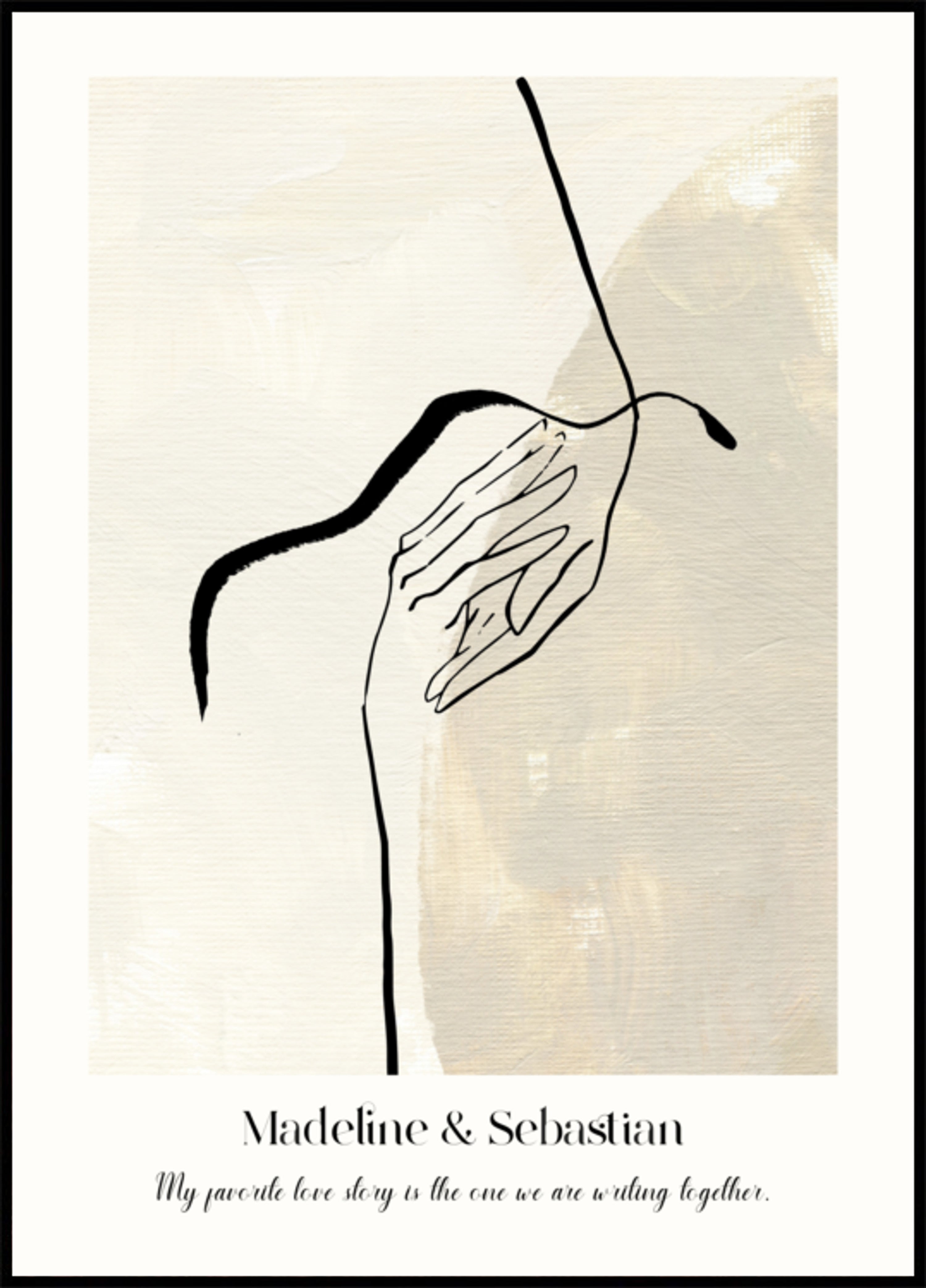 Minimalistisches abstraktes Love Line Art Poster