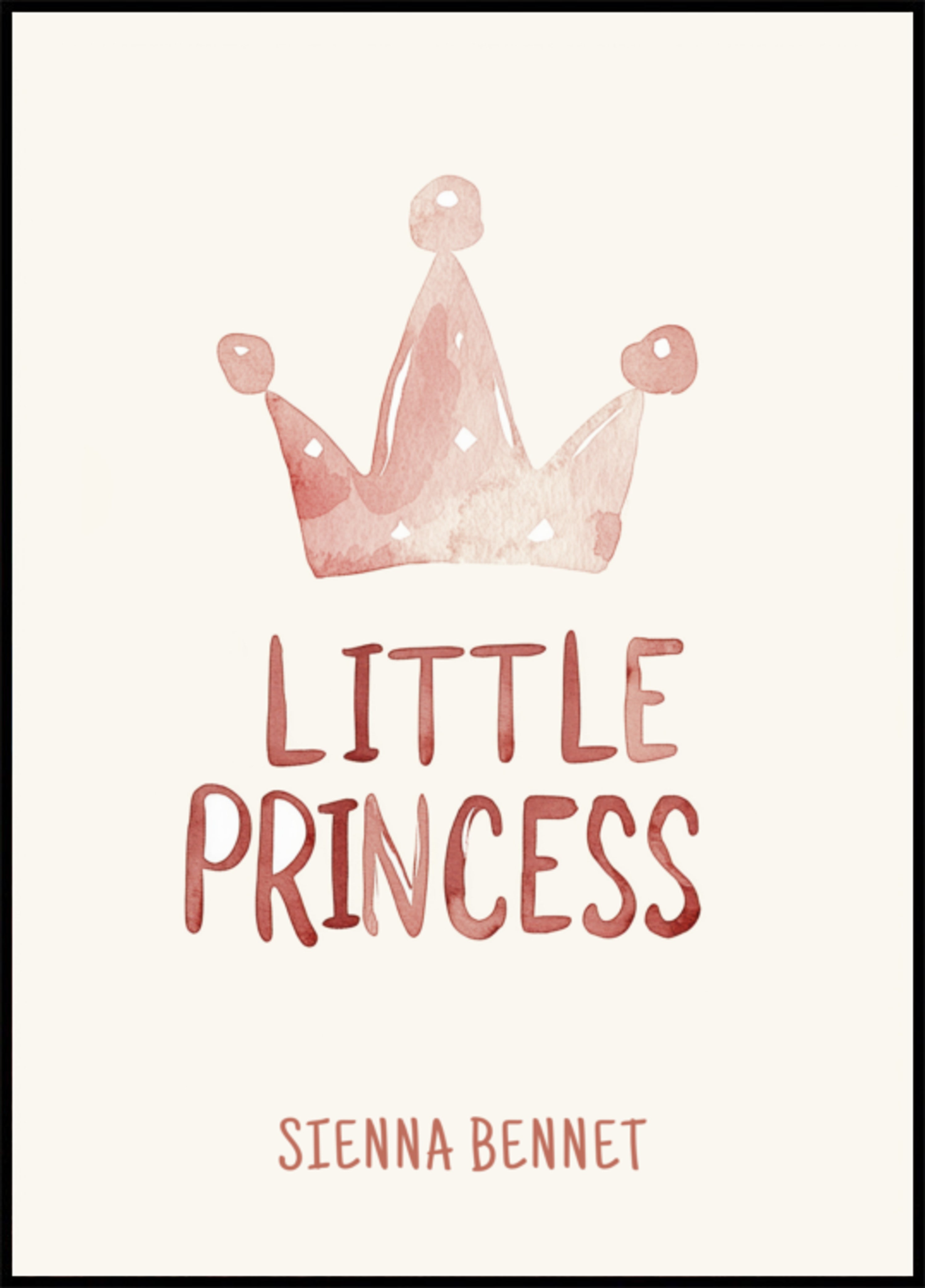 Aquarellmalerei mit einer Krone für eine kleine Prinzessin