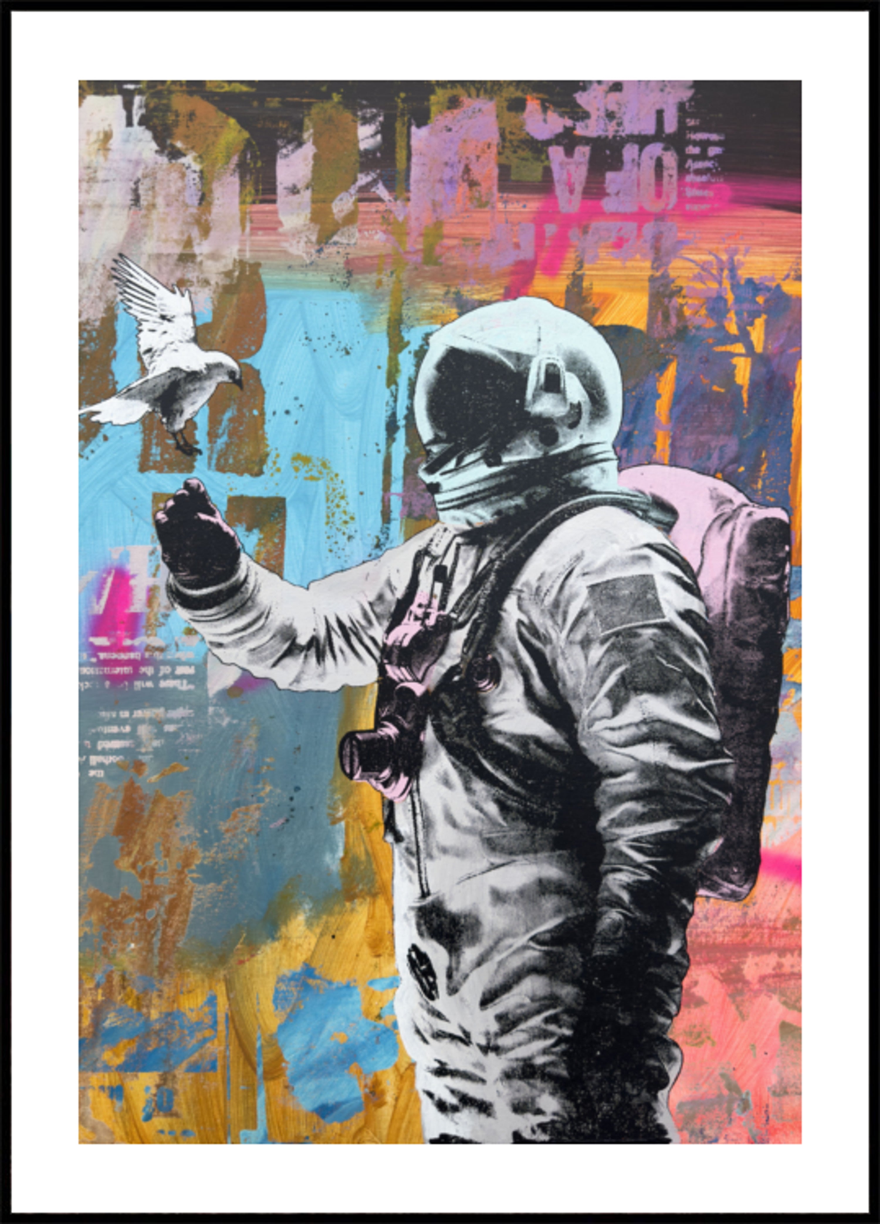 Astronaut trifft Taube