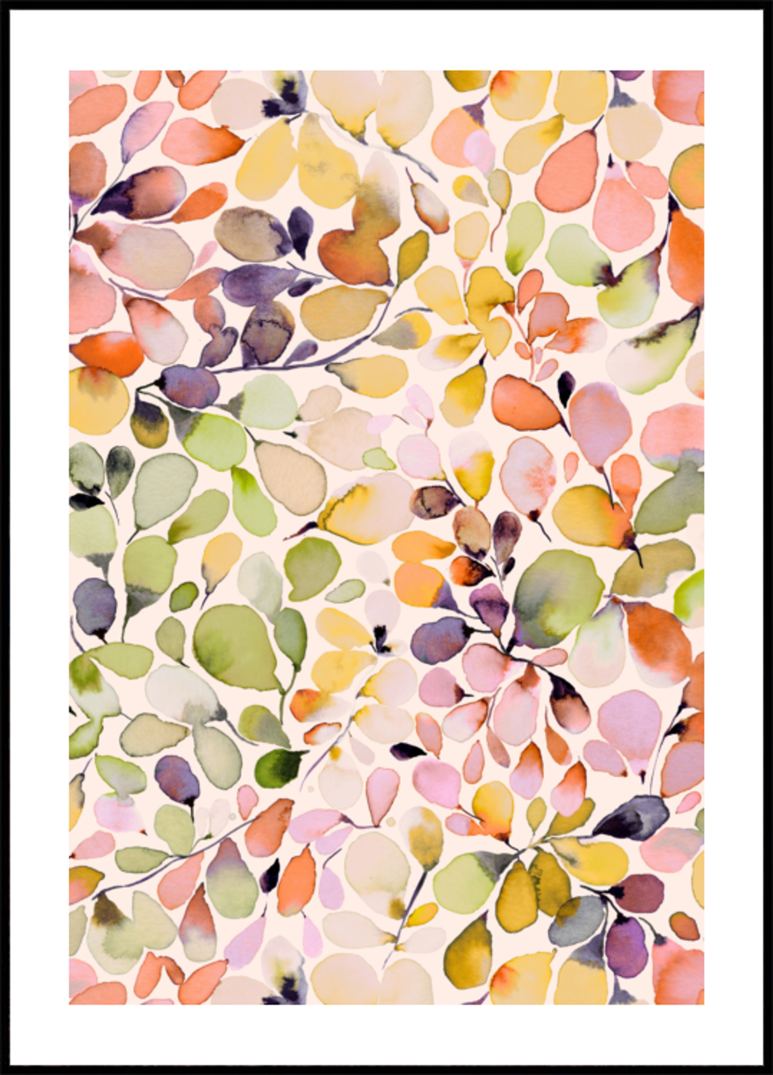 Bunte Aquarellblätter