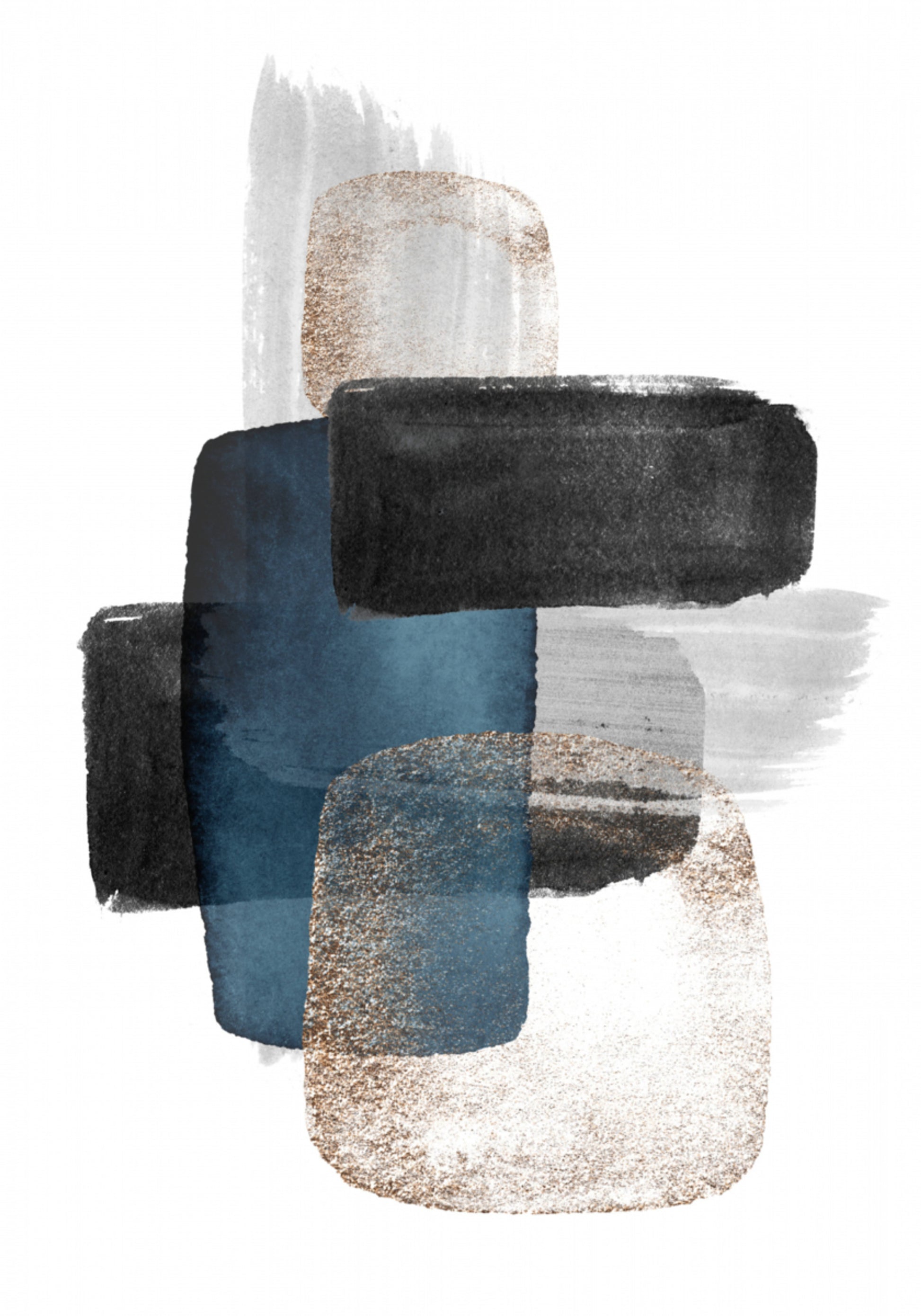 Abstrakte blaue Goldblöcke