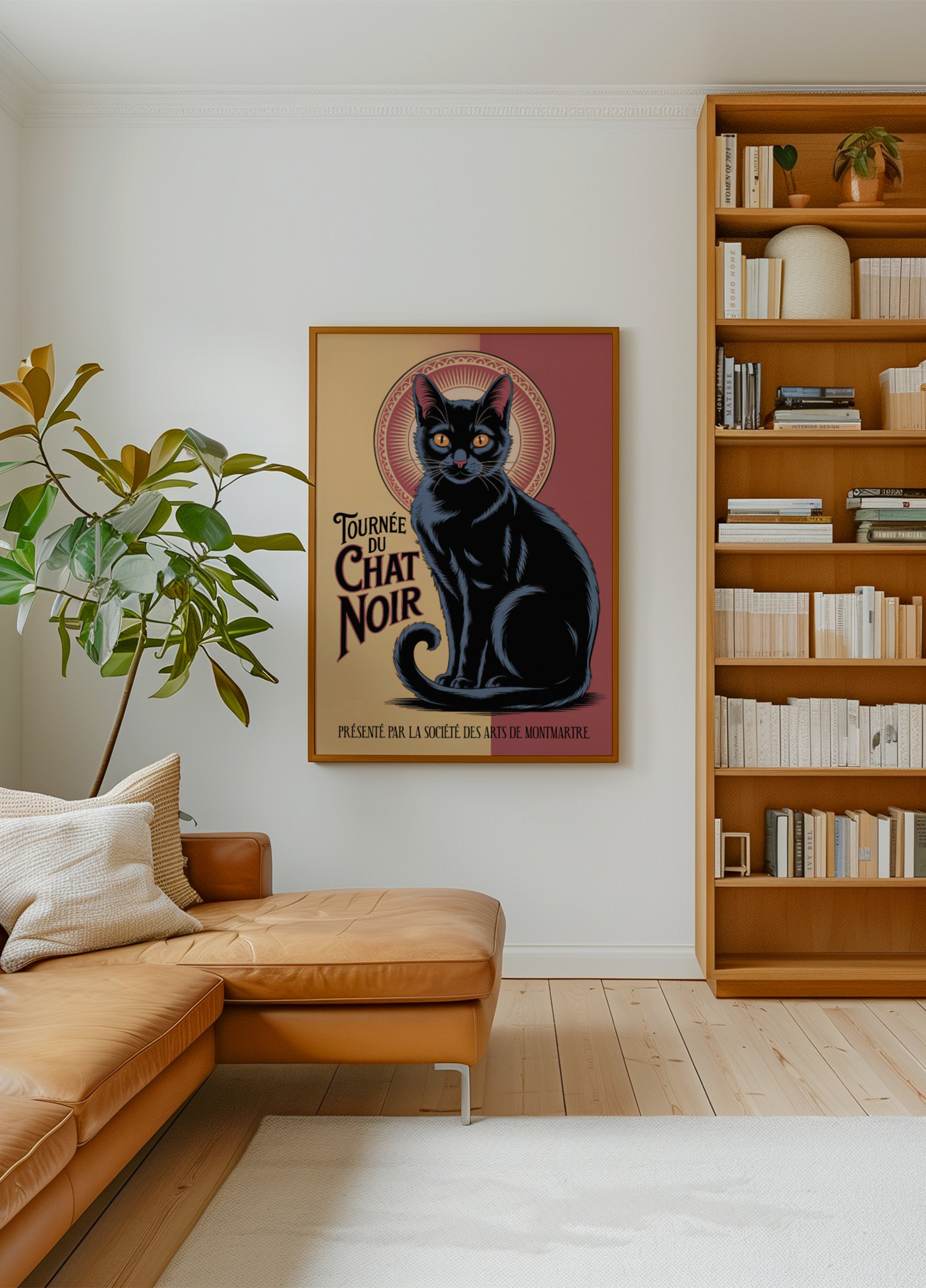 Vintage französische schwarze Katze
