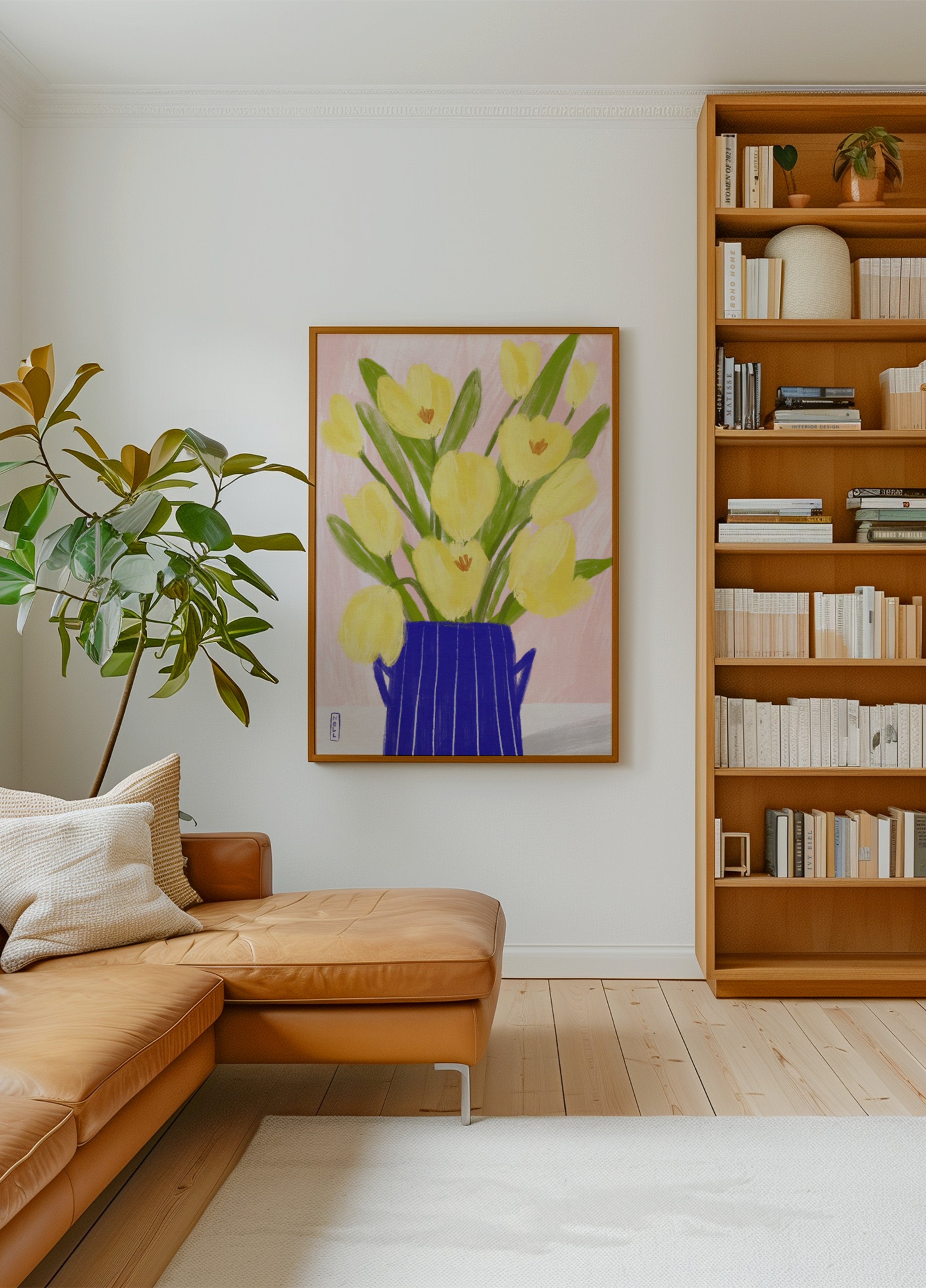 Frühlingstulpen Blaue Vase