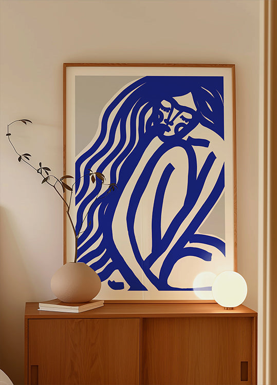 Blue Contours Plakat - Posterbox