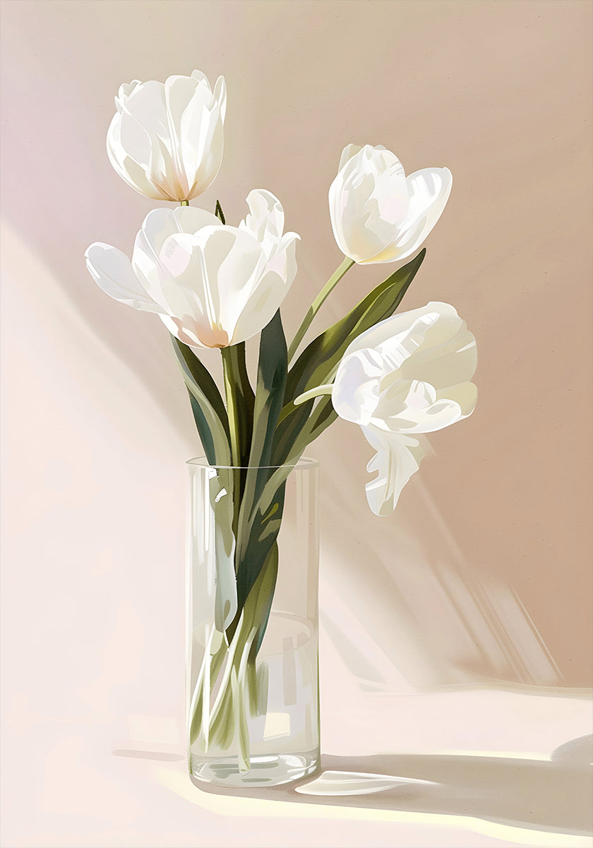Elegant White Blooms Plakat - Posterbox
