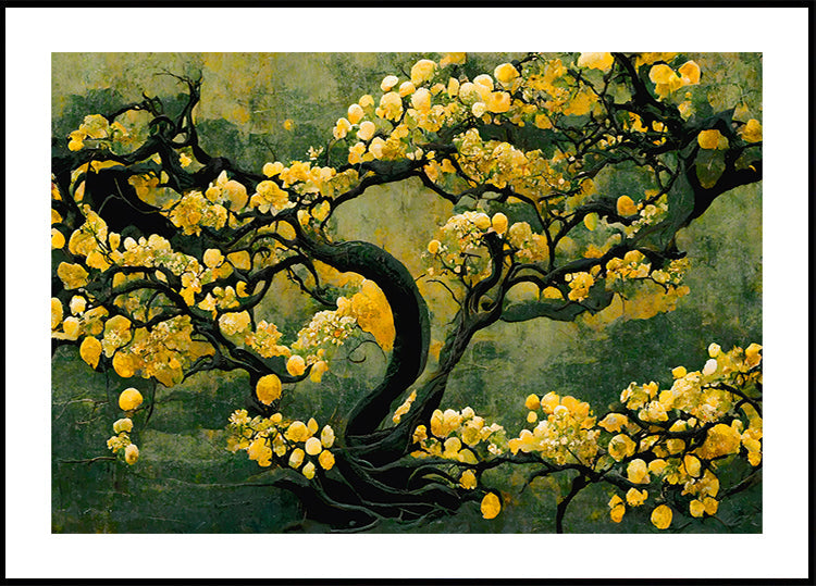 Golden Blossom Tree Plakat - Posterbox