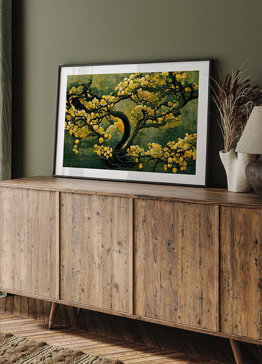 Golden Blossom Tree Plakat - Posterbox