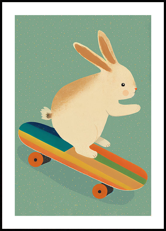 Skateboarding Bunny Plakat - Posterbox
