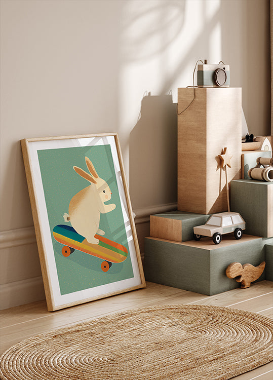 Skateboarding Bunny Plakat - Posterbox