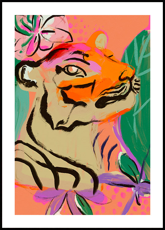 Vibrant Tiger Bloom Plakat - Posterbox