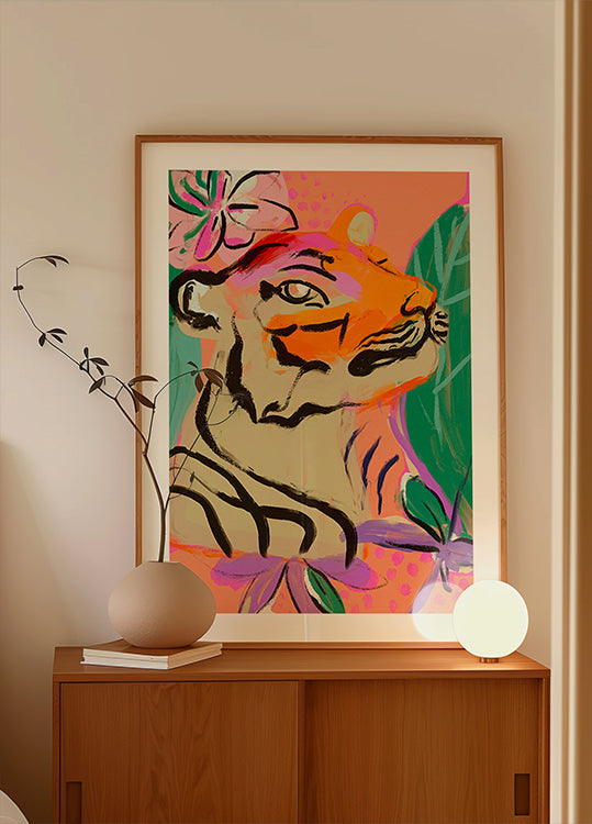 Vibrant Tiger Bloom Plakat - Posterbox