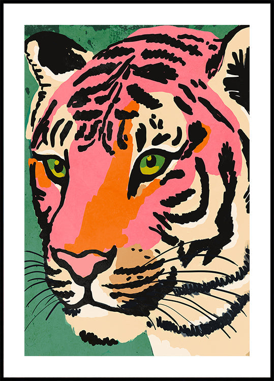 Vibrant Tiger Gaze Plakat - Posterbox