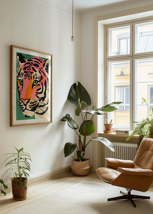 Vibrant Tiger Gaze Plakat - Posterbox
